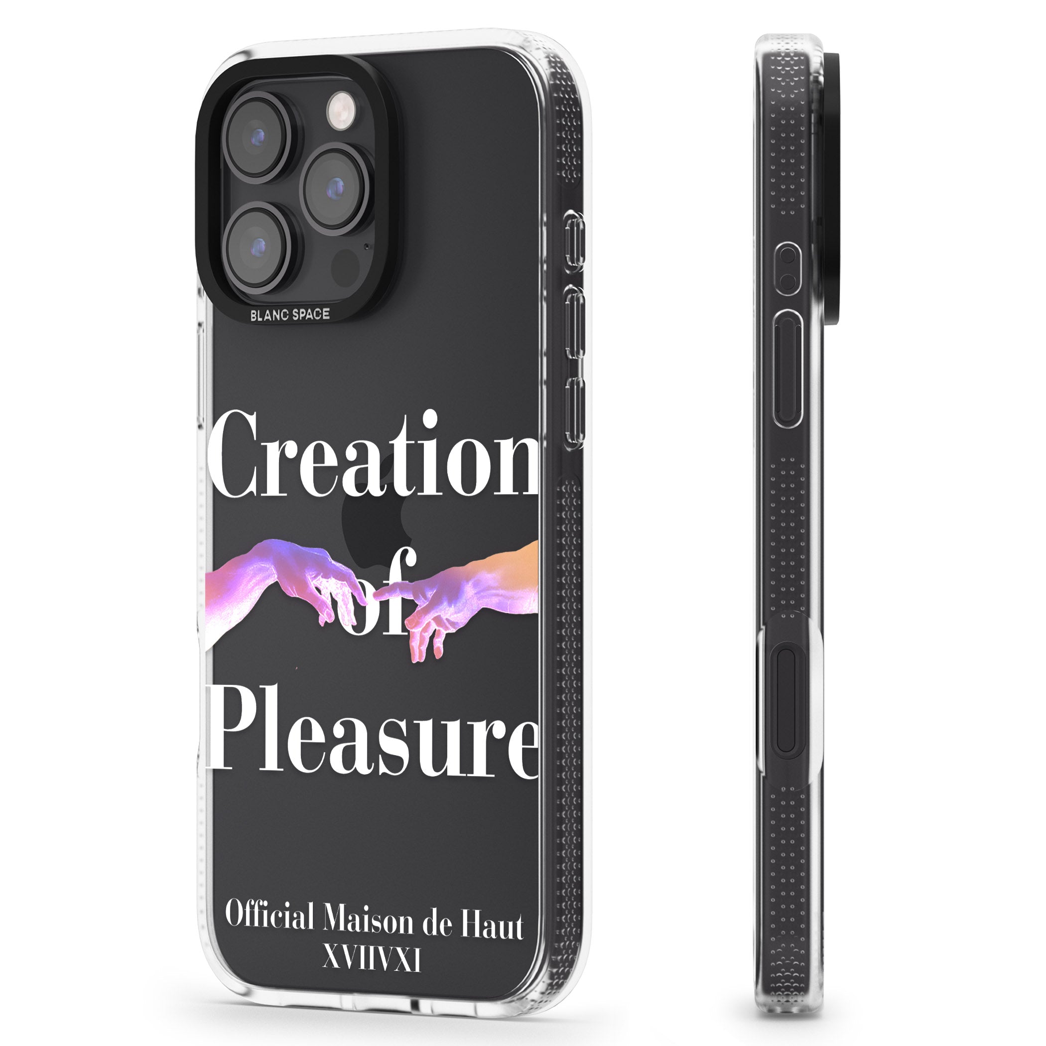 Creation of Pleasure iPhone 16 Pro Max / 16 Pro Clear Case Impact Air - Blanc Space