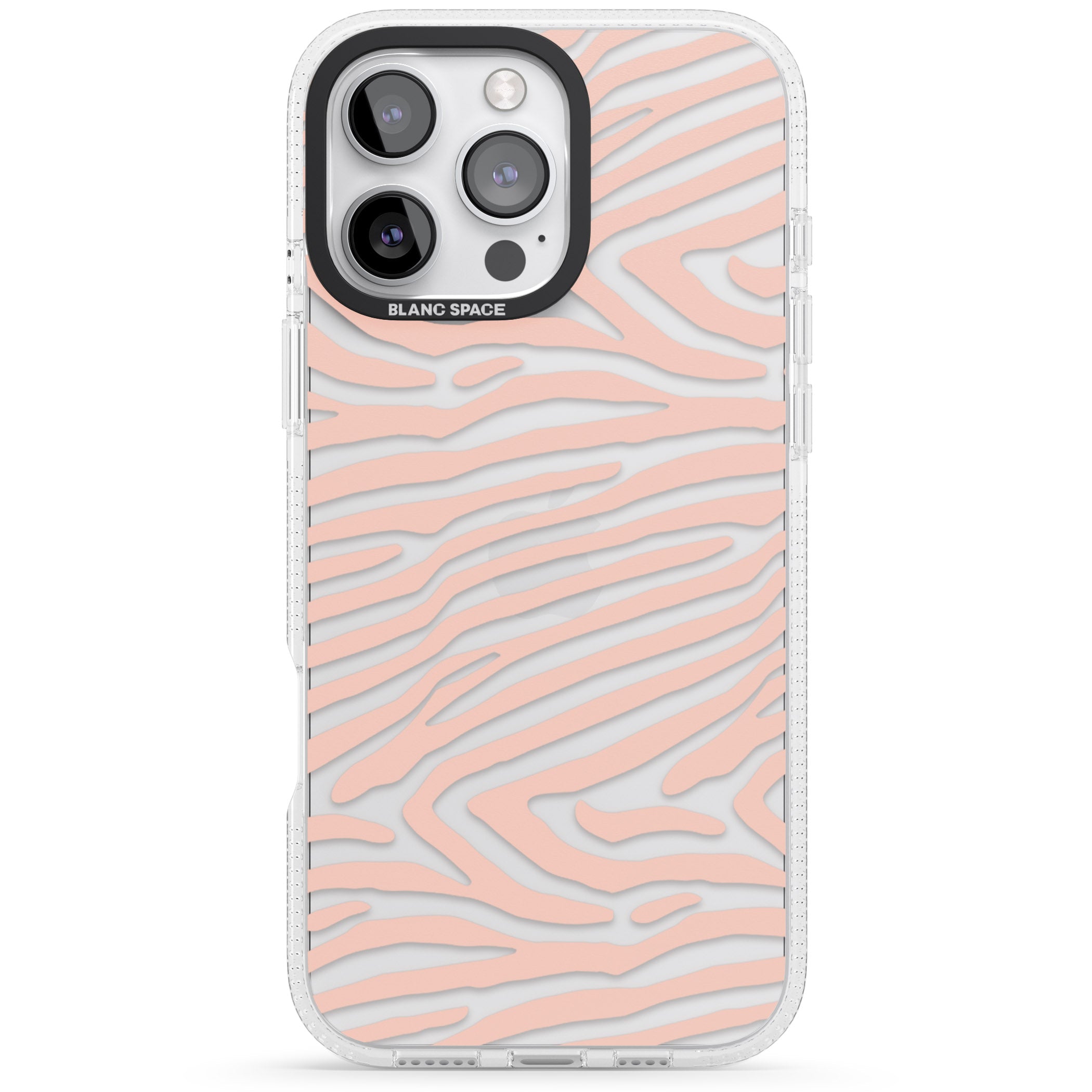 Horizontal Zebra Stripes Transparent Animal Print iPhone 16 Pro Max / 16 Pro Clear Case Impact Air - Blanc Space