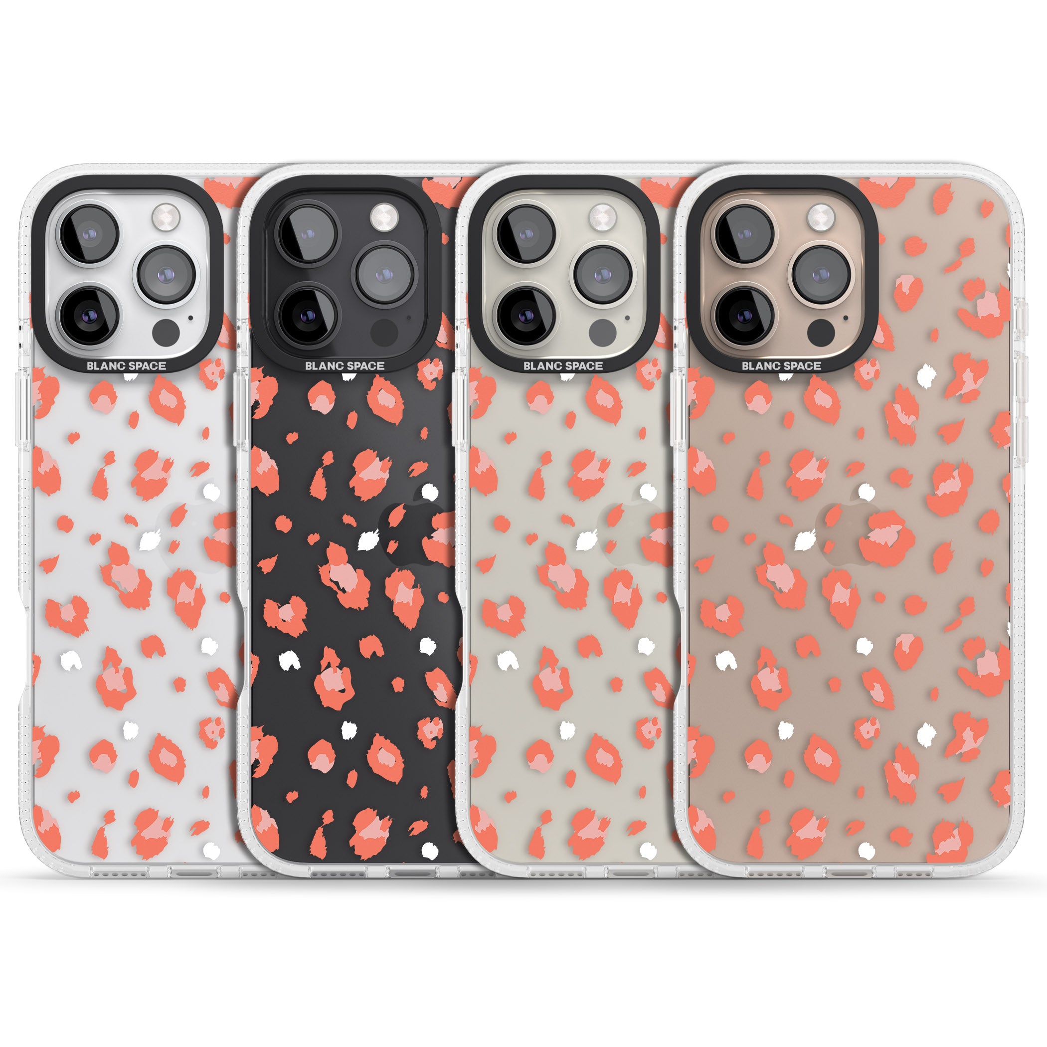 Two Colour Jaguar Transparent Animal Print iPhone 16 Pro Max / 16 Pro Clear Case Impact Air - Blanc Space