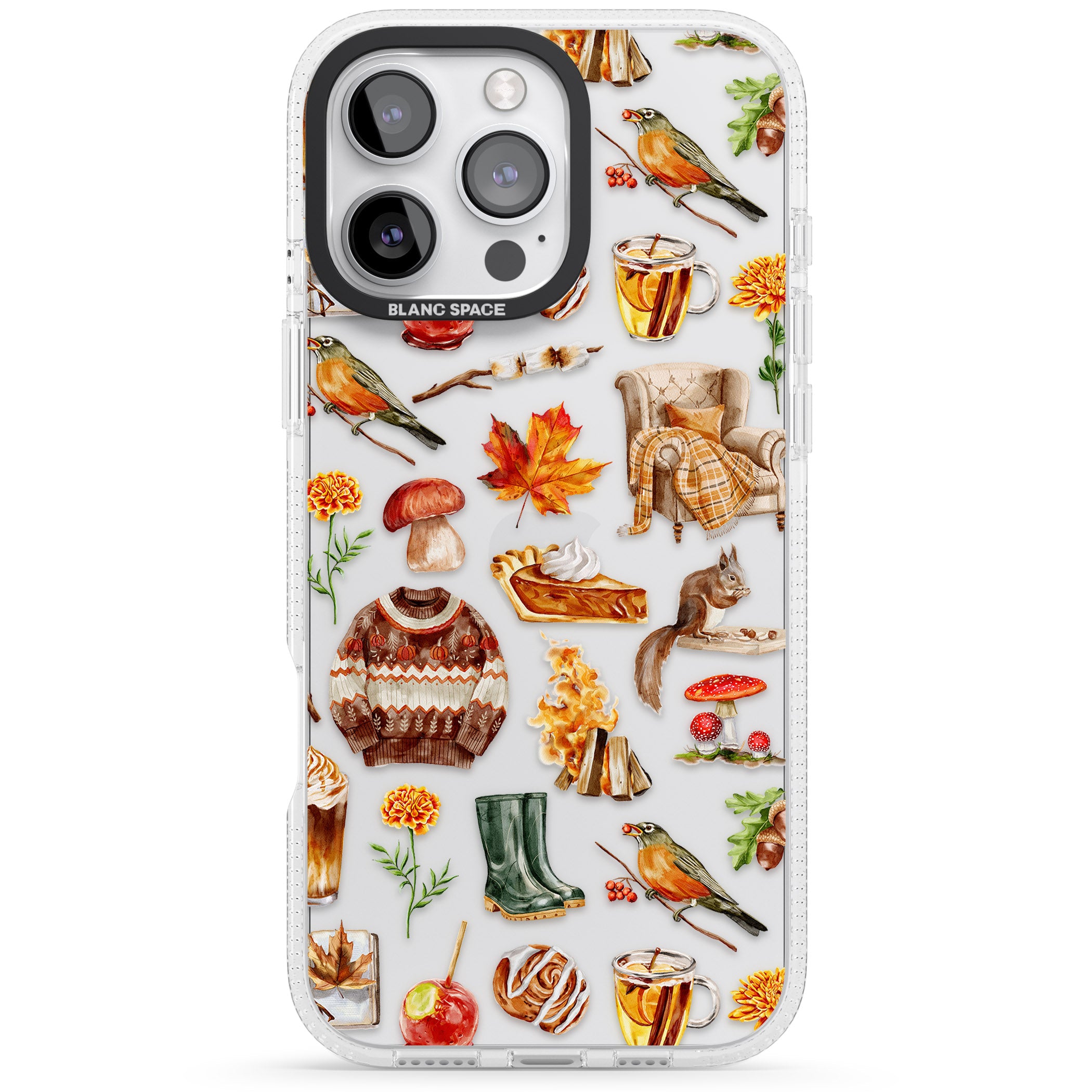 Cozy Autumn Aesthetic iPhone 16 Pro Max / 16 Pro Clear Case Impact Air - Blanc Space