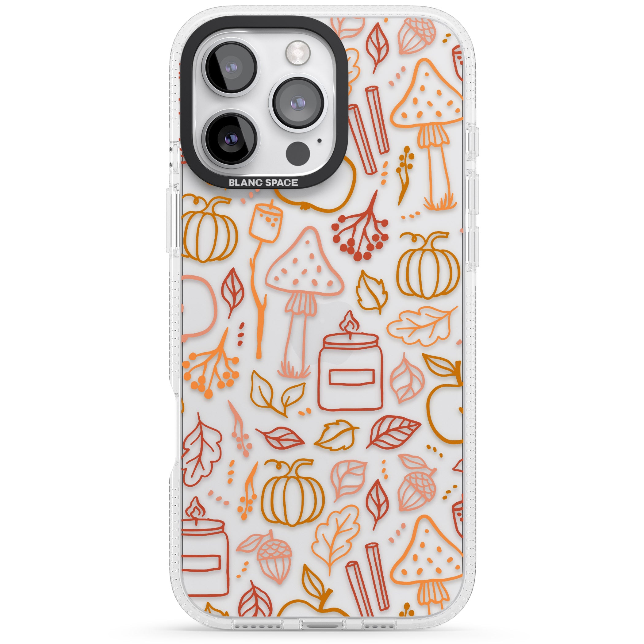 Autumn Line Pattern iPhone 16 Pro Max / 16 Pro Clear Case Impact Air - Blanc Space