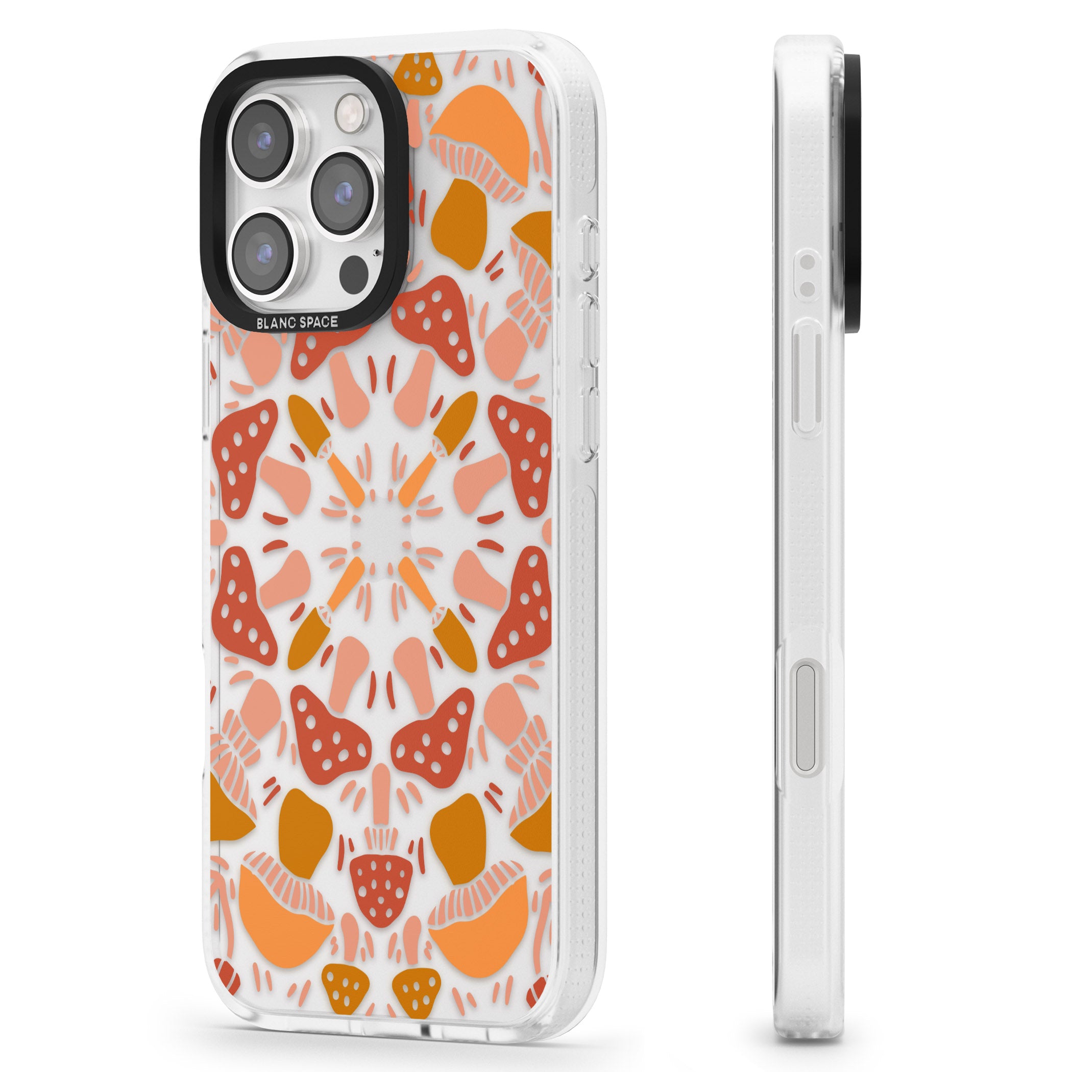 Mushroom Medley iPhone 16 Pro Max / 16 Pro Clear Case Impact Air - Blanc Space
