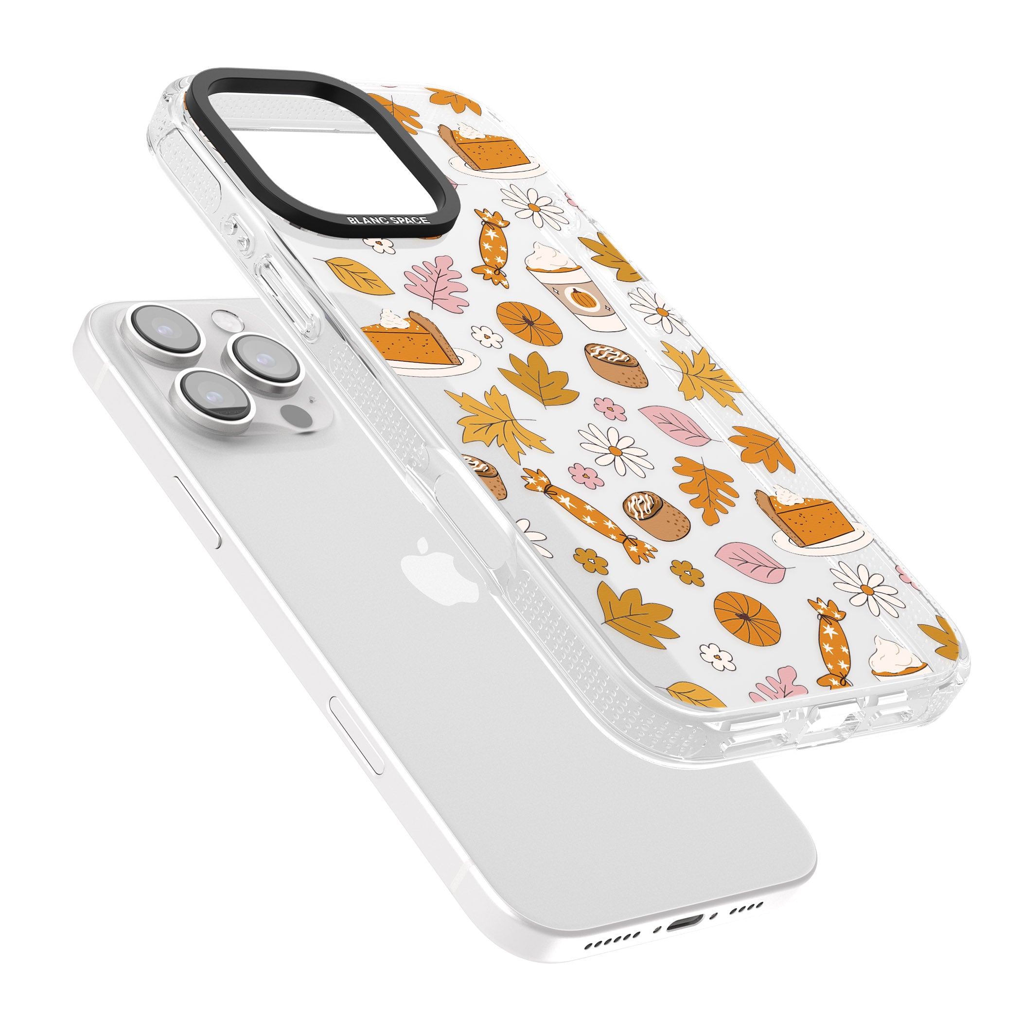 Pumpkin Spice iPhone 16 Pro Max / 16 Pro Clear Case Impact Air - Blanc Space
