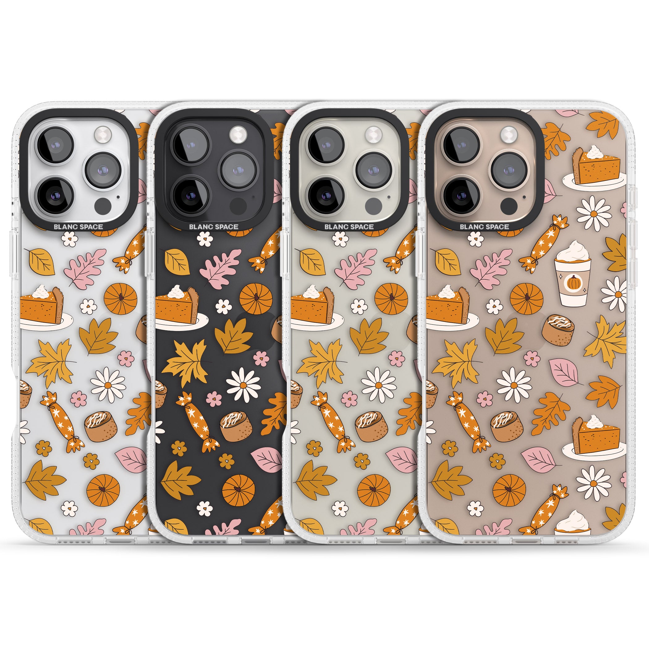 Pumpkin Spice iPhone 16 Pro Max / 16 Pro Clear Case Impact Air - Blanc Space