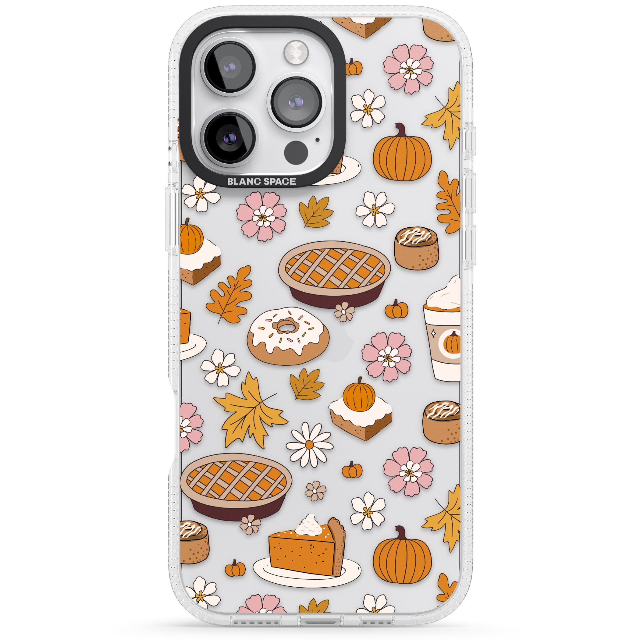 Pumpkin Pie & Autumn Treats iPhone 16 Pro Max / 16 Pro Clear Case Impact Air - Blanc Space