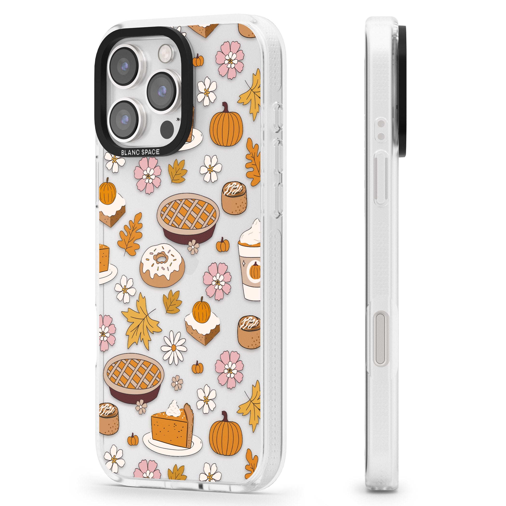 Pumpkin Pie & Autumn Treats iPhone 16 Pro Max / 16 Pro Clear Case Impact Air - Blanc Space