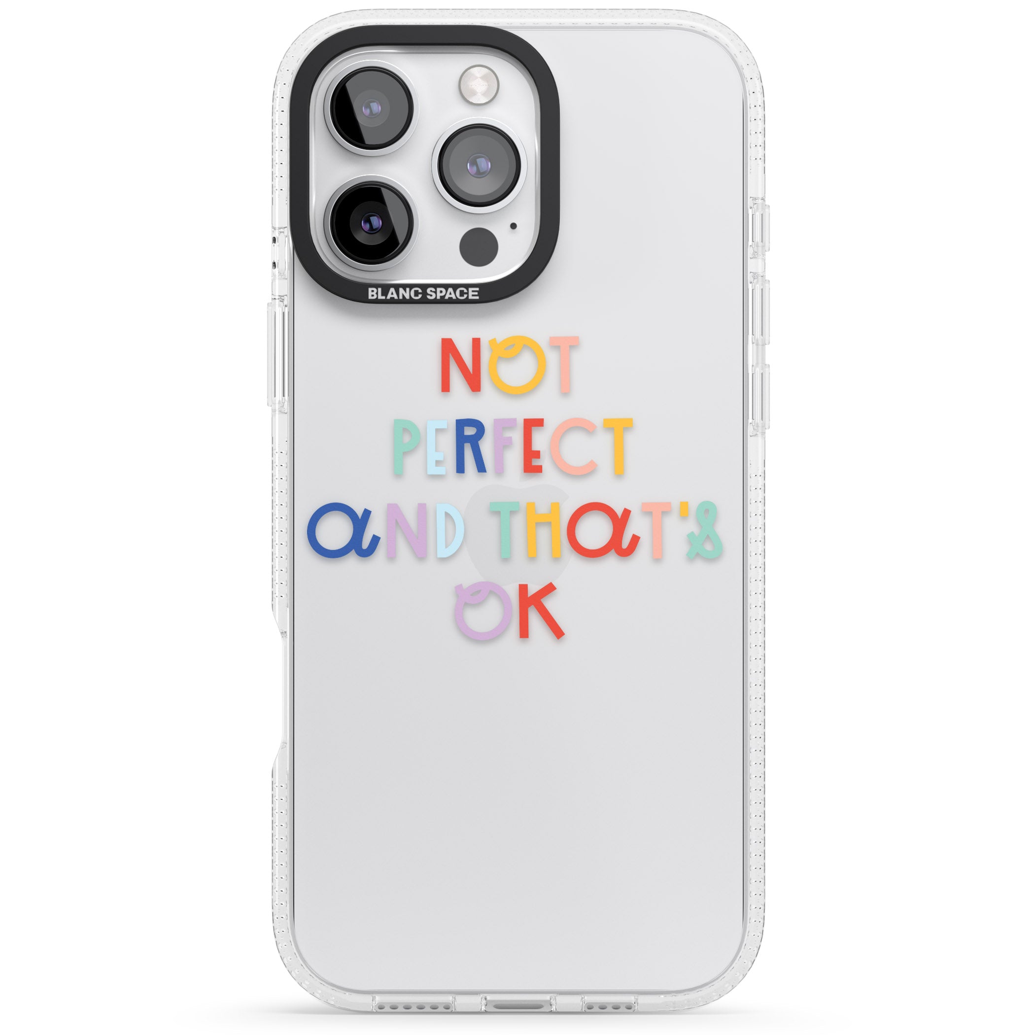 Not Perfect - Clear iPhone 16 Pro Max / 16 Pro Clear Case Impact Air - Blanc Space