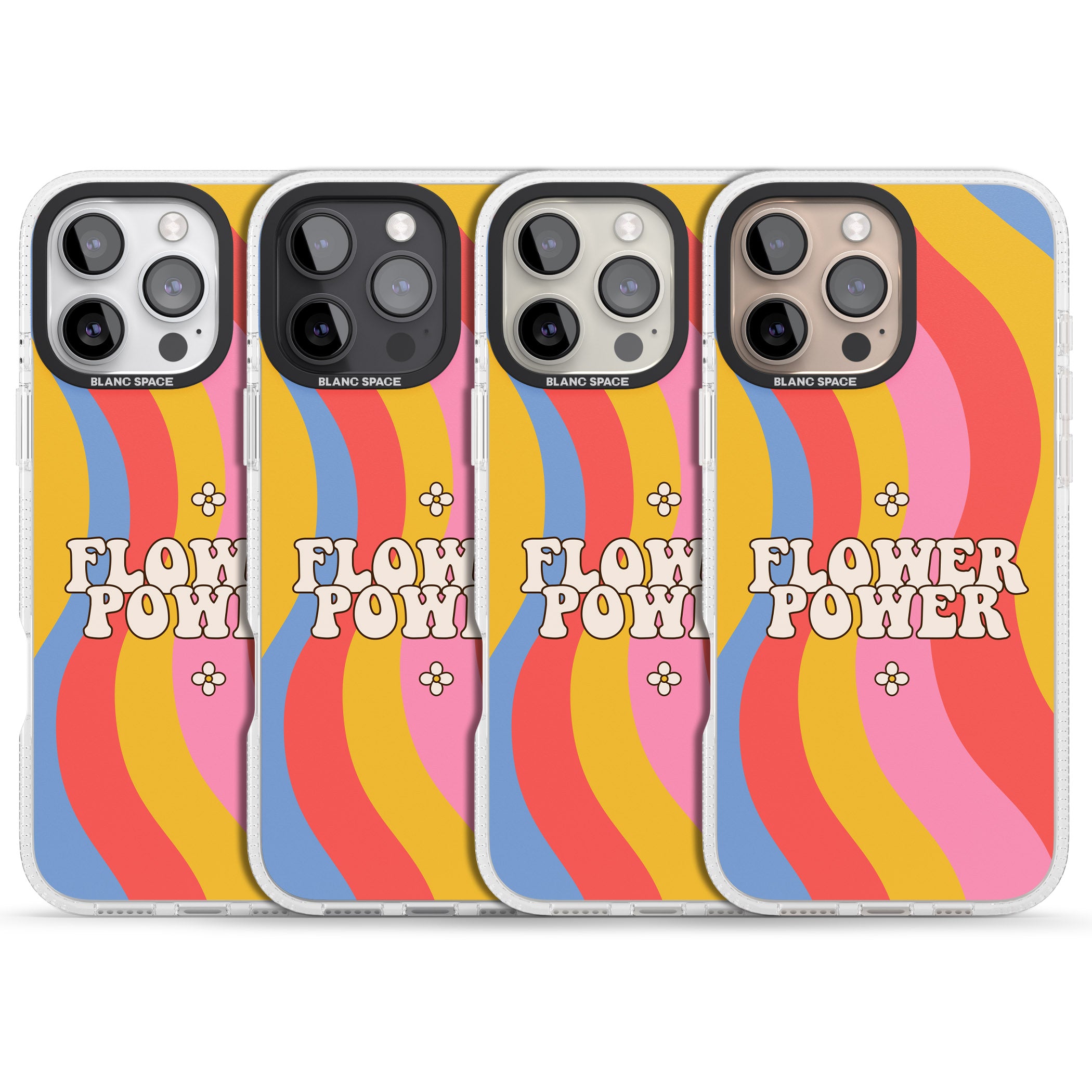 Melting Flower Power iPhone 16 Pro Max / 16 Pro Clear Case Impact Air - Blanc Space