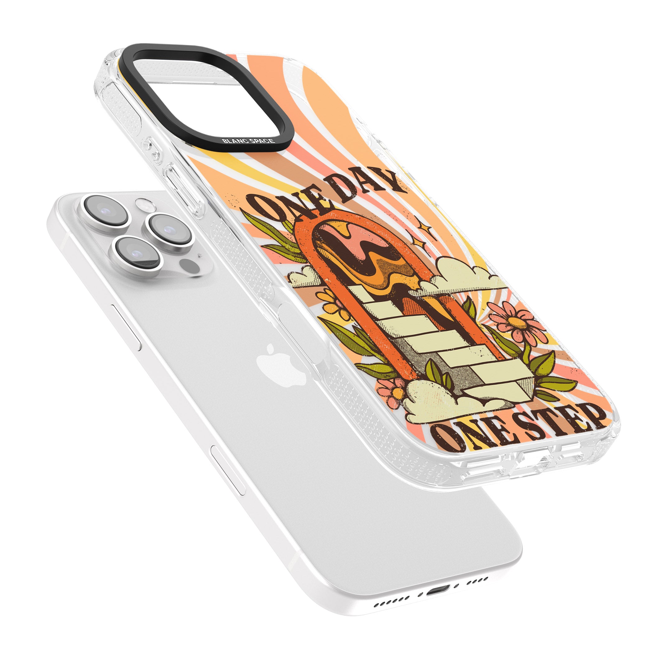 One Day One Step iPhone 16 Pro Max / 16 Pro Clear Case Impact Air - Blanc Space