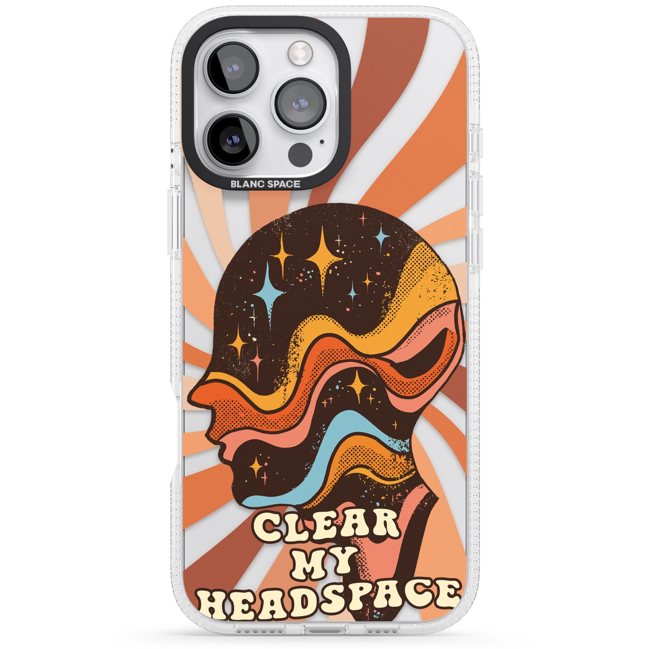 Clear My Headspace iPhone 16 Pro Max / 16 Pro Clear Case Impact Air - Blanc Space