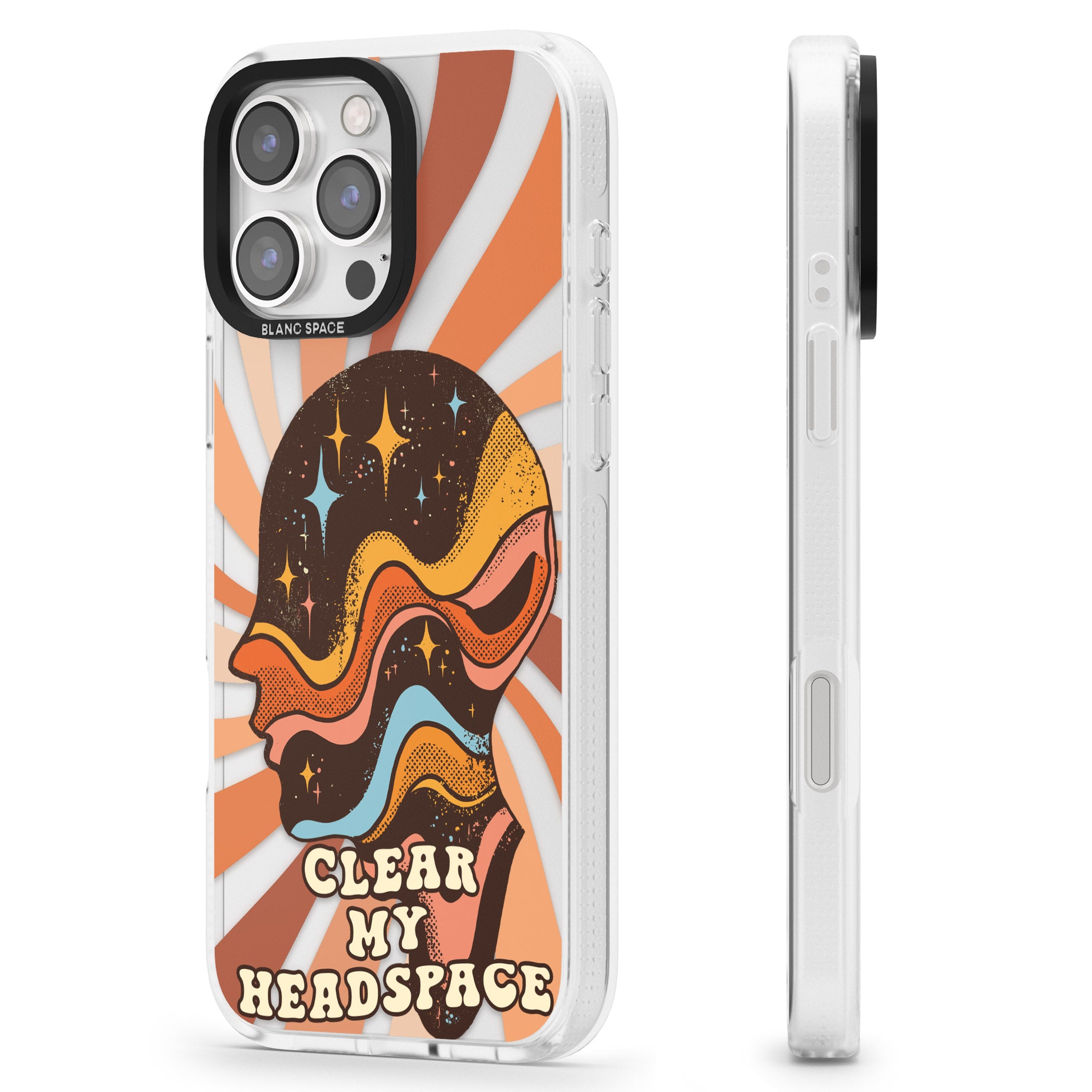 Clear My Headspace iPhone 16 Pro Max / 16 Pro Clear Case Impact Air - Blanc Space