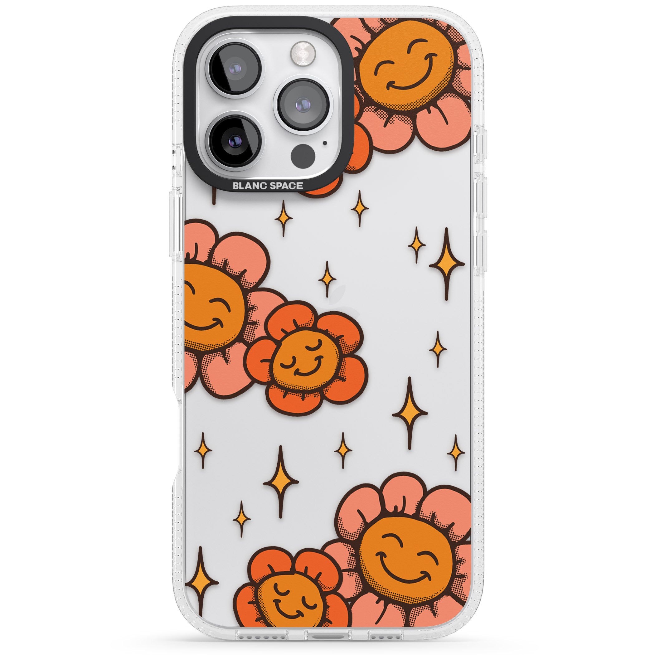 Mellow Flowers iPhone 16 Pro Max / 16 Pro Clear Case Impact Air - Blanc Space