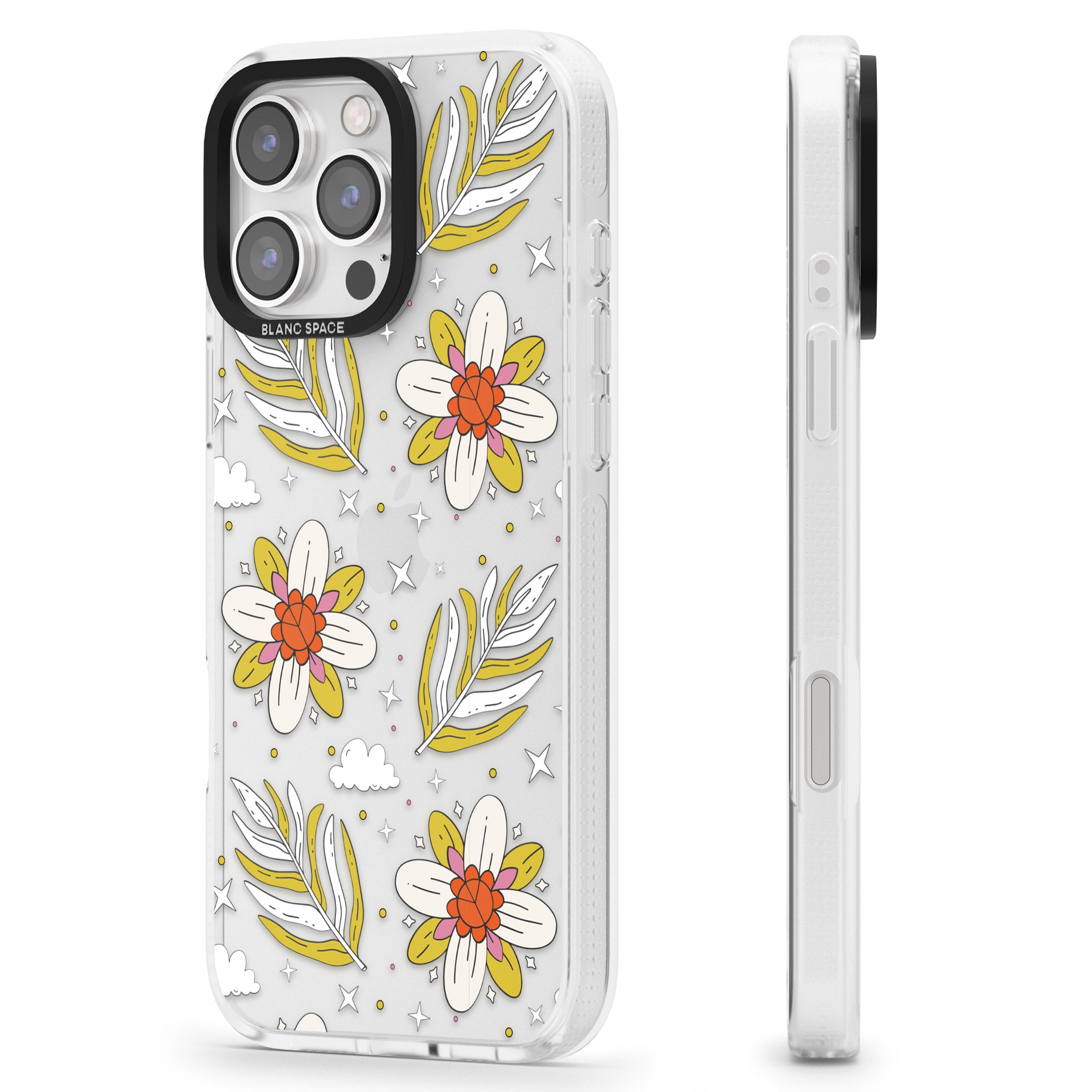 Boho Celestial Floral Dream iPhone 16 Pro Max / 16 Pro Clear Case Impact Air - Blanc Space