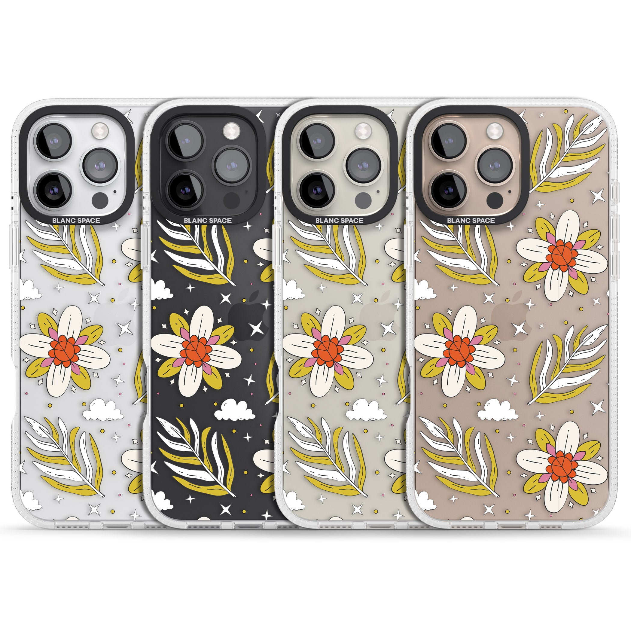 Boho Celestial Floral Dream iPhone 16 Pro Max / 16 Pro Clear Case Impact Air - Blanc Space