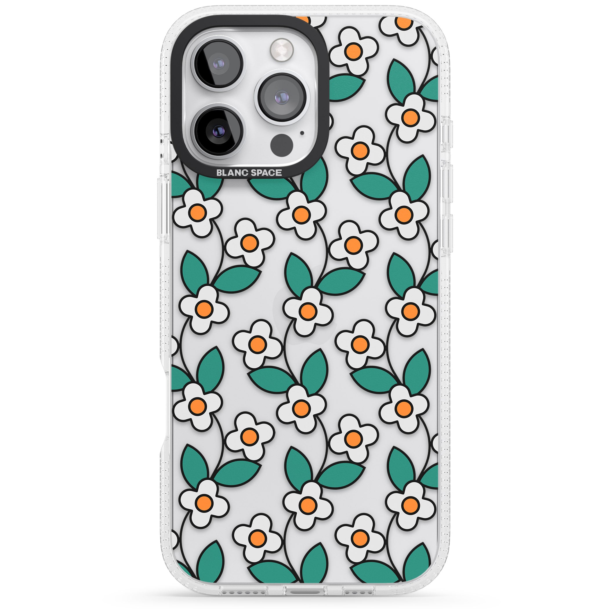 Spring Daisies iPhone 16 Pro Max / 16 Pro Clear Case Impact Air - Blanc Space