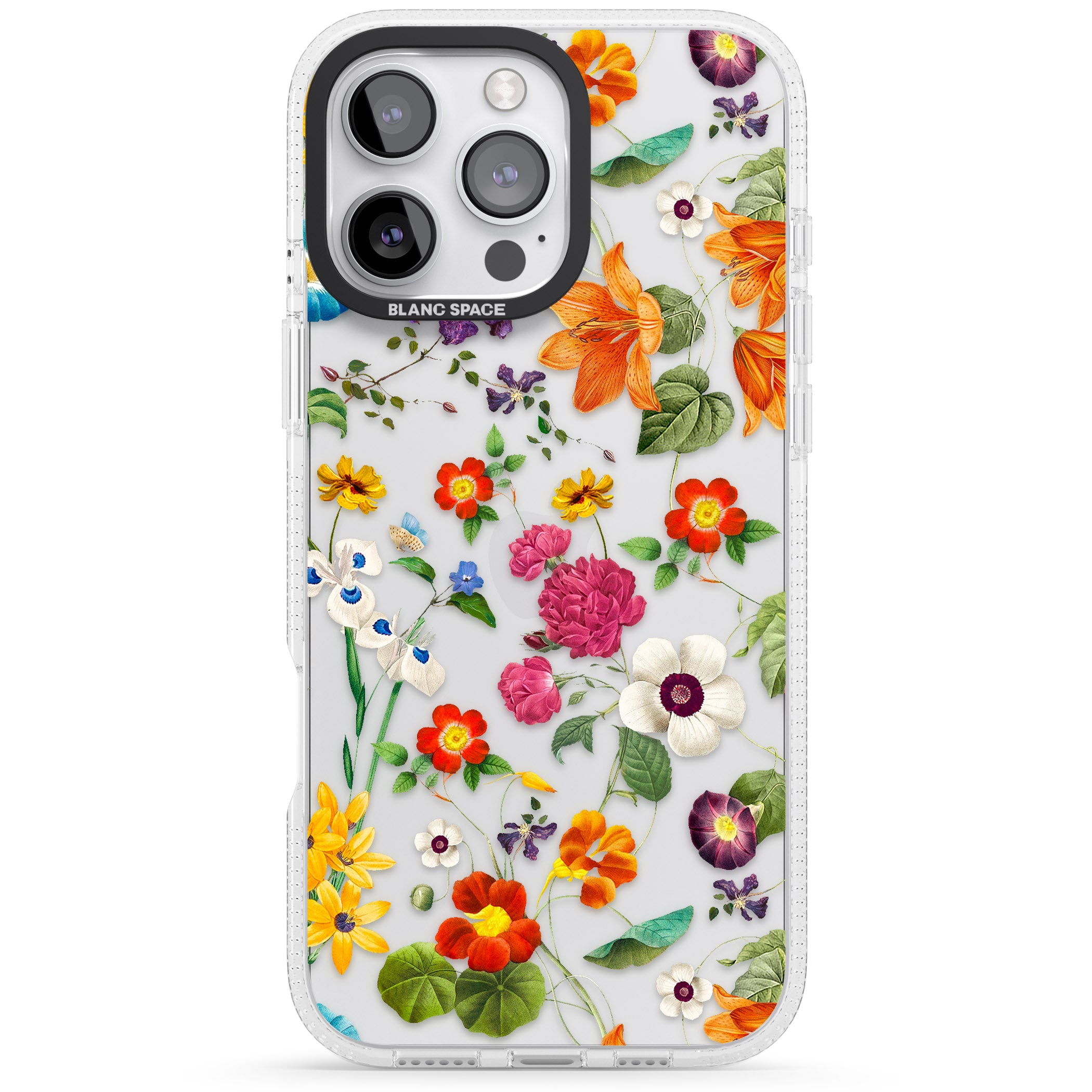 Whimsical Wildflowers iPhone 16 Pro Max / 16 Pro Clear Case Impact Air - Blanc Space