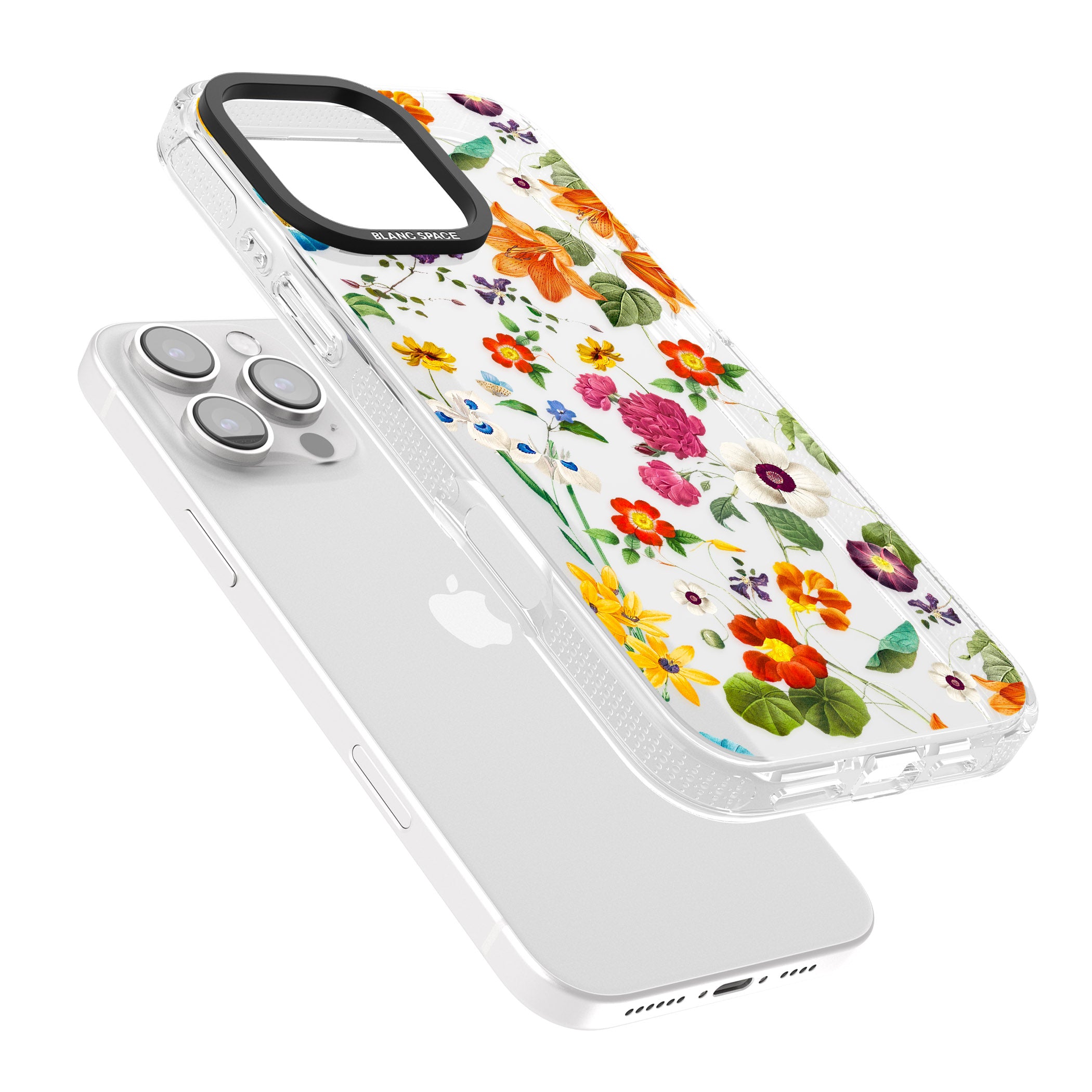 Whimsical Wildflowers iPhone 16 Pro Max / 16 Pro Clear Case Impact Air - Blanc Space