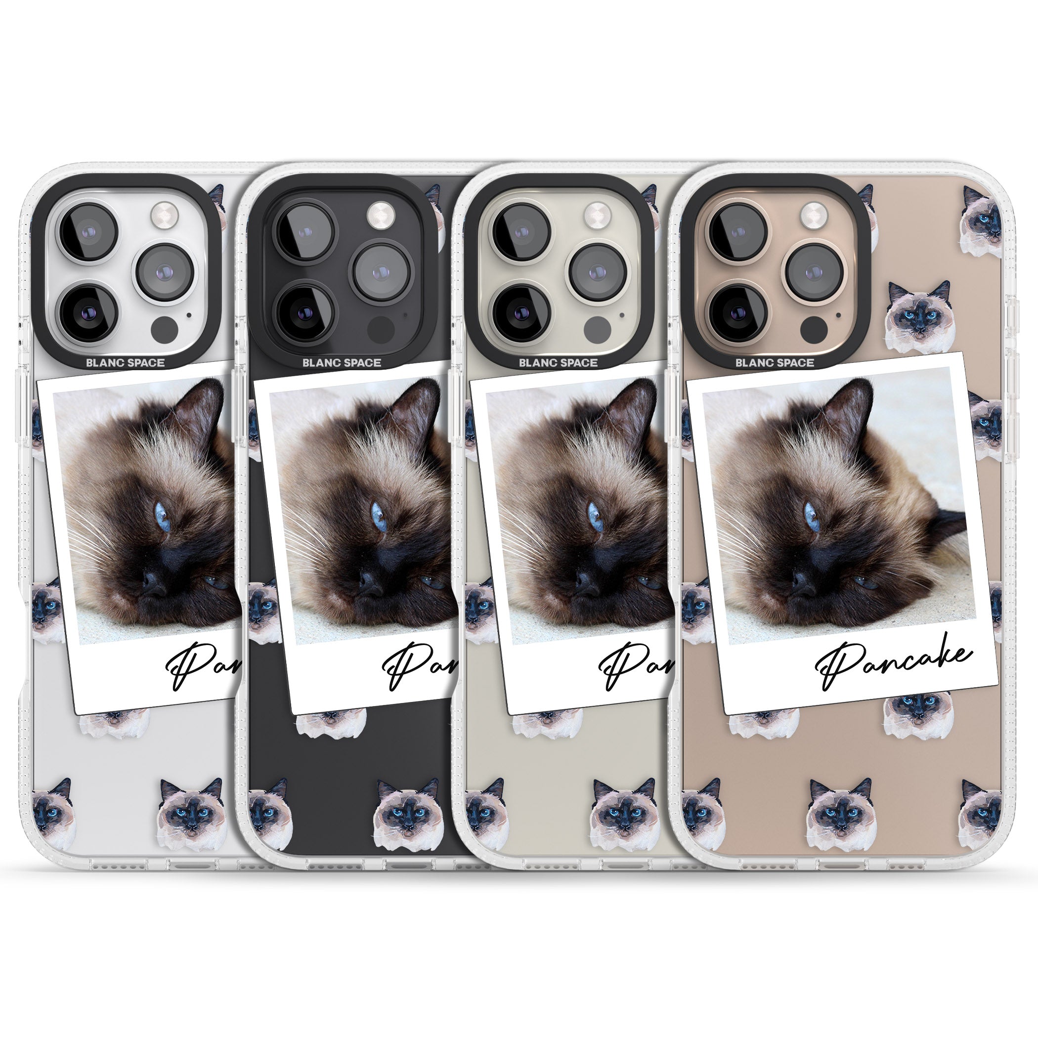 Personalised Burmese Cat Photo iPhone 16 Pro Max / 16 Pro Clear Case Impact Air - Blanc Space