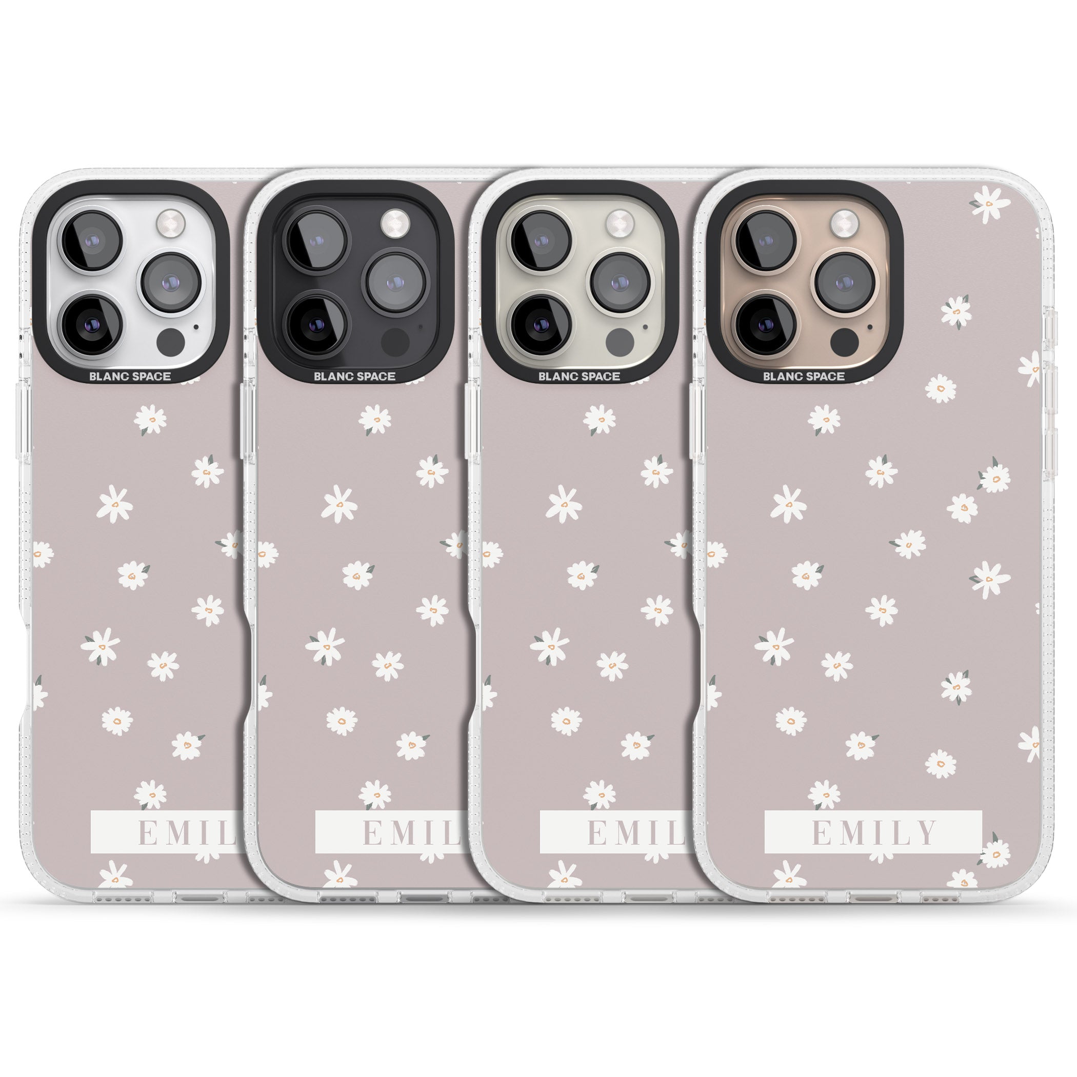 Personalised Dusty Rose Personalised iPhone 16 Pro Max / 16 Pro Clear Case Impact Air - Blanc Space