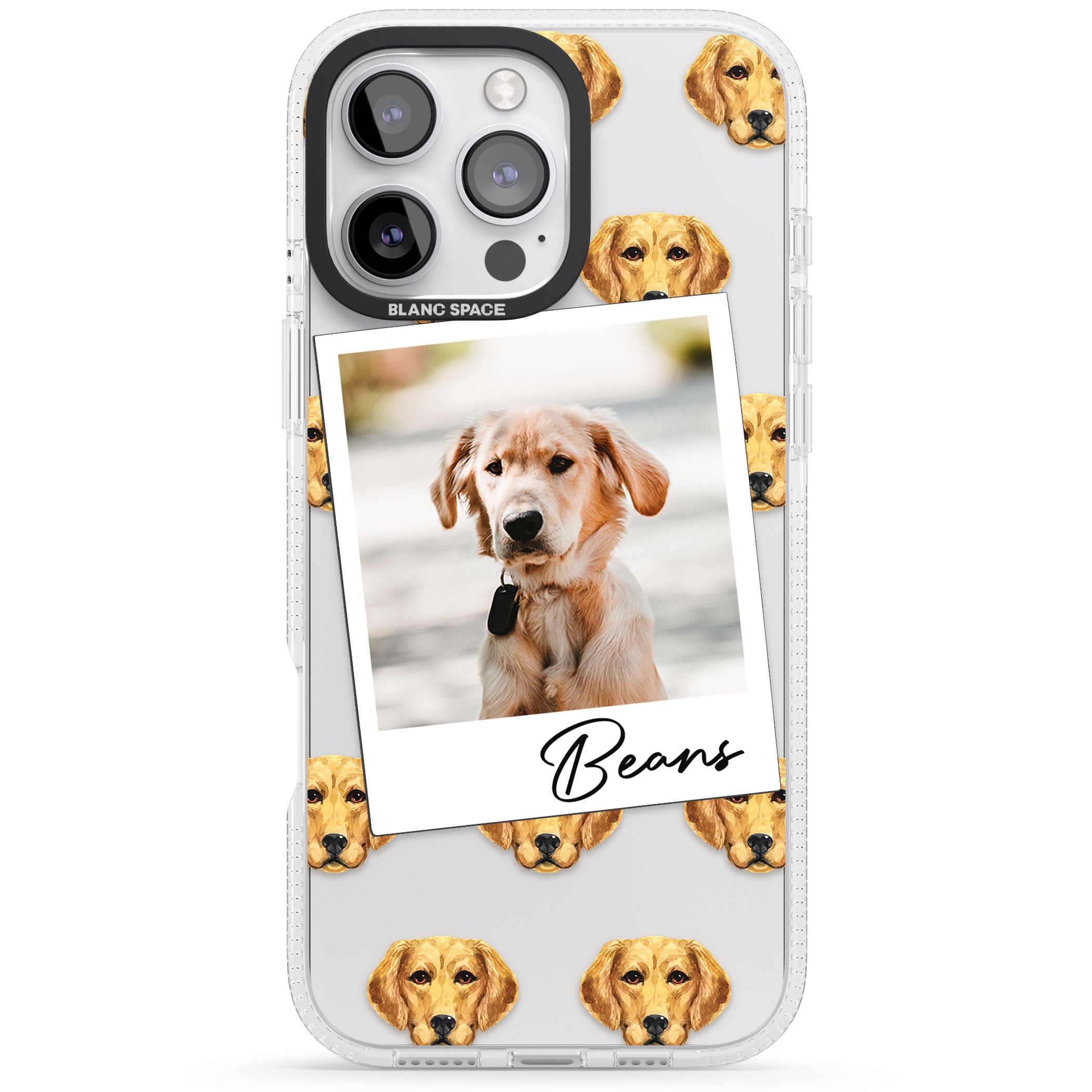 Personalised Labrador - Dog Photo iPhone 16 Pro Max / 16 Pro Clear Case Impact Air - Blanc Space