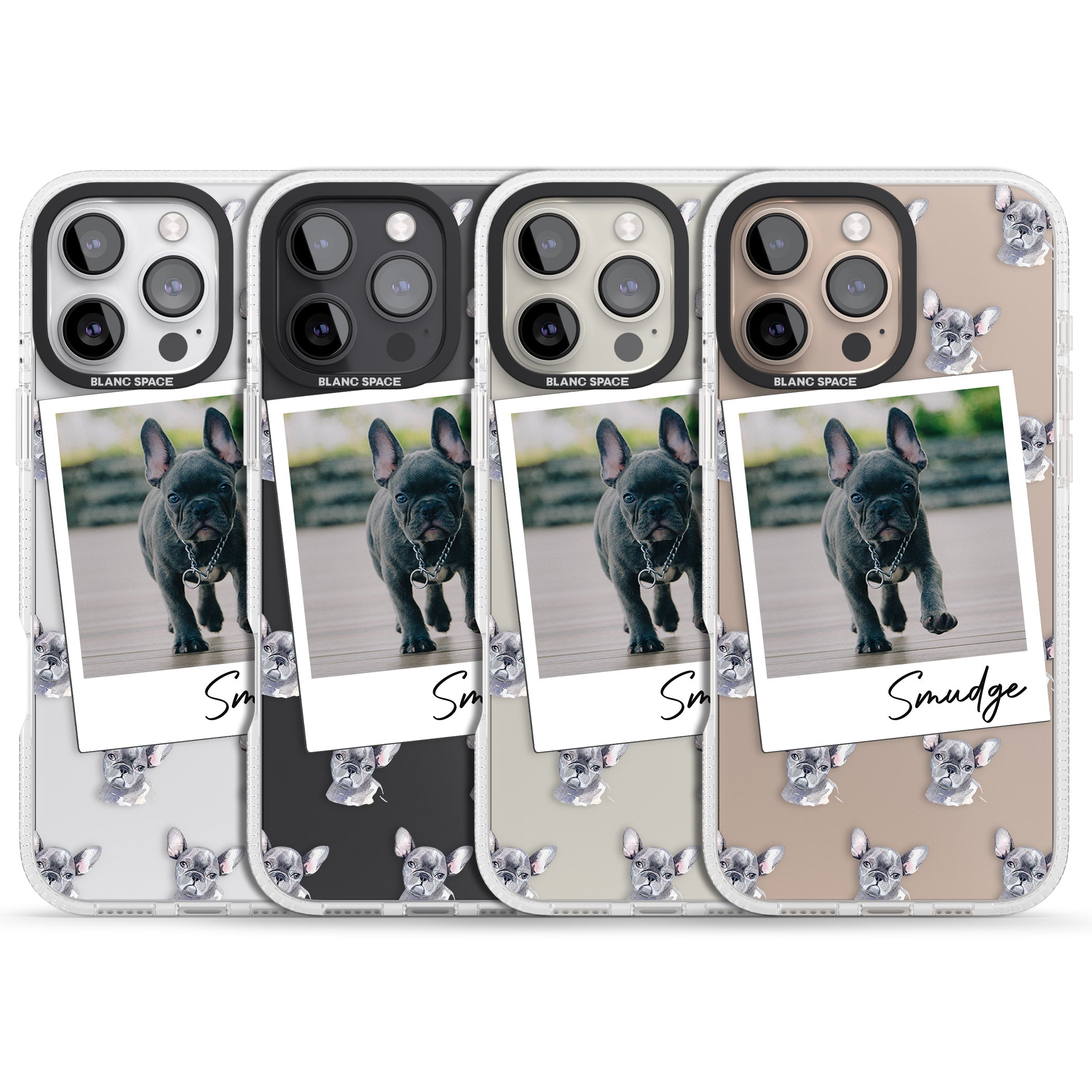 Personalised French Bulldog, Grey - Dog Photo iPhone 16 Pro Max / 16 Pro Clear Case Impact Air - Blanc Space