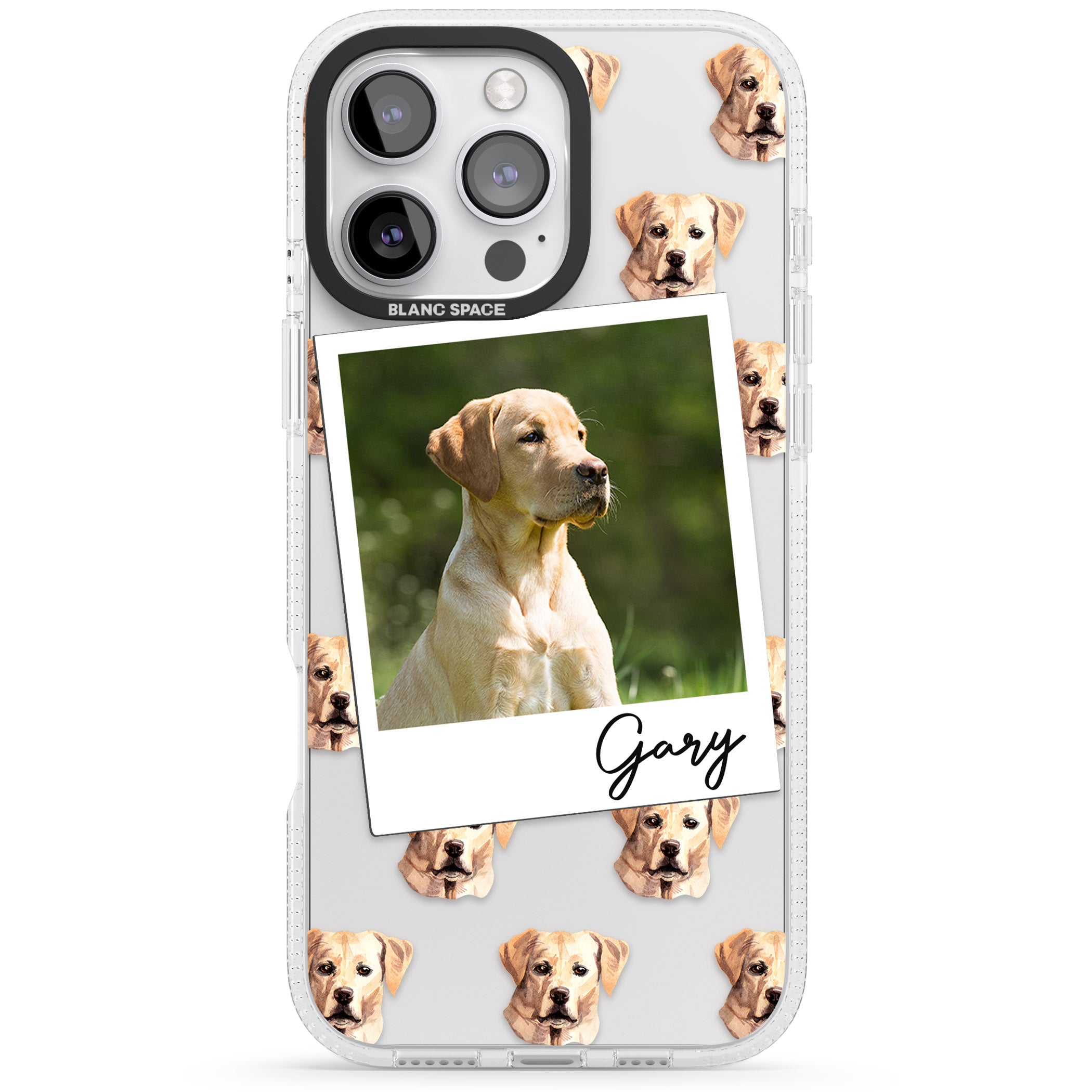 Personalised Labrador, Tan - Dog Photo iPhone 16 Pro Max / 16 Pro Clear Case Impact Air - Blanc Space