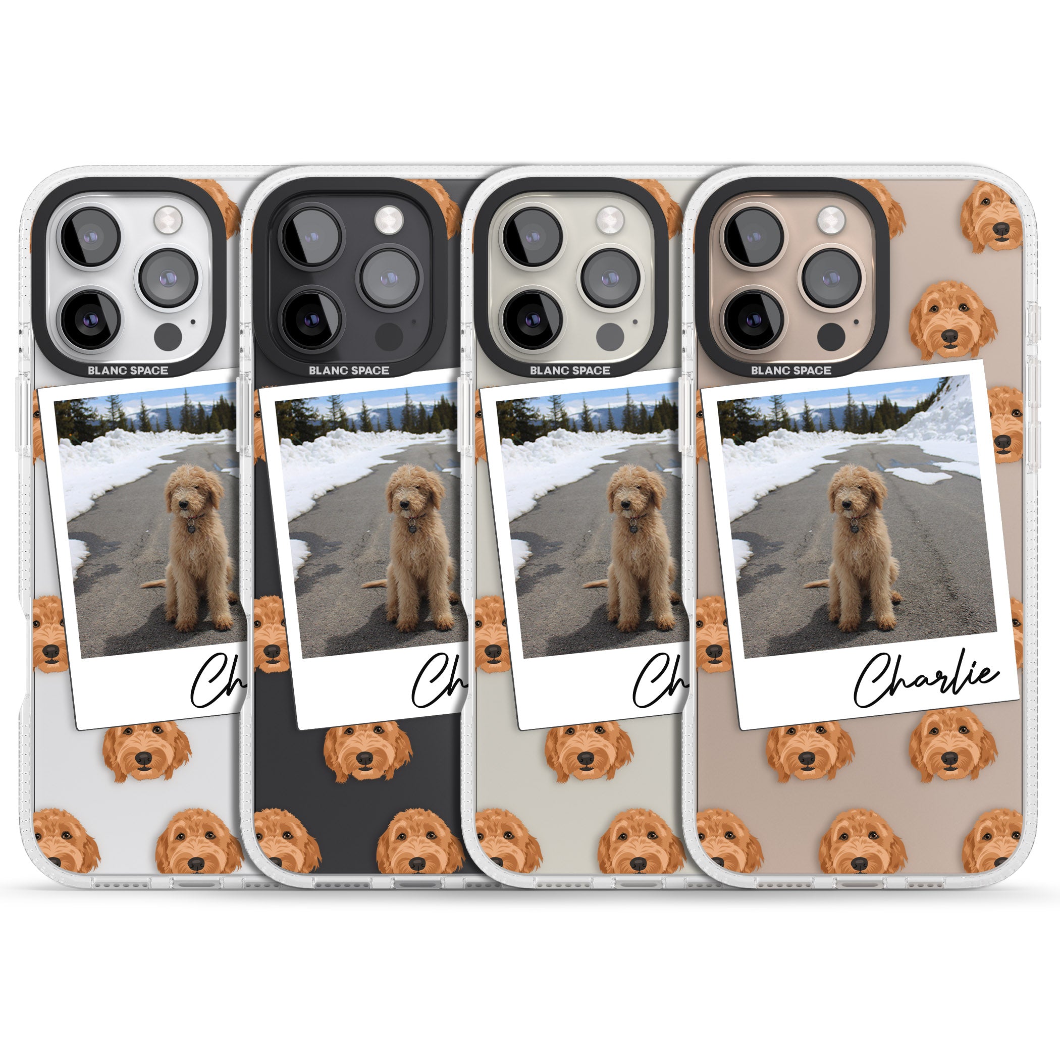 Personalised Personalised Golden Doodle - Dog Photo iPhone 16 Pro Max / 16 Pro Clear Case Impact Air - Blanc Space