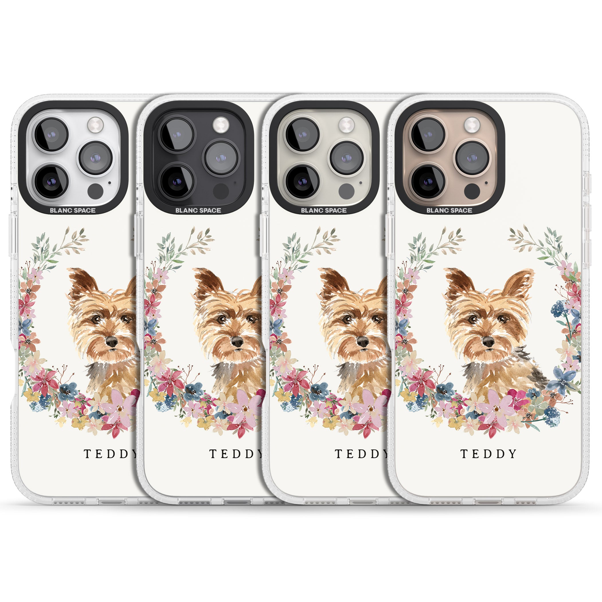Personalised Yorkshire Terrier - Watercolour Dog Portrait iPhone 16 Pro Max / 16 Pro Clear Case Impact Air - Blanc Space