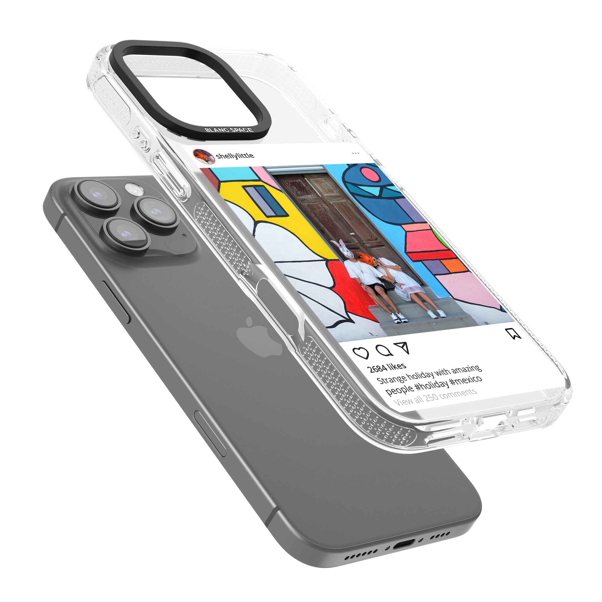 Personalised Instagram iPhone 16 Pro Max / 16 Pro Clear Case Impact Air - Blanc Space