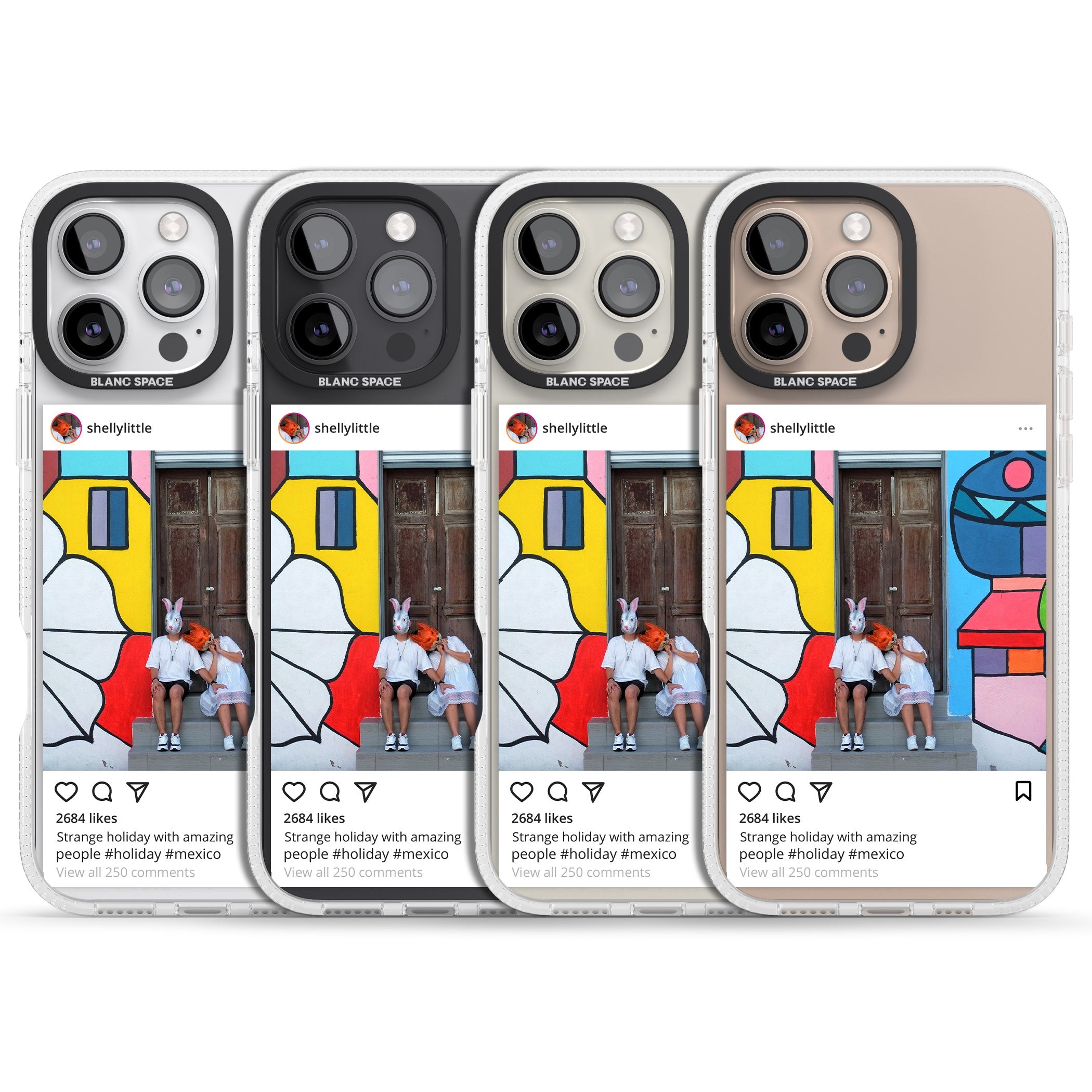 Personalised Instagram iPhone 16 Pro Max / 16 Pro Clear Case Impact Air - Blanc Space