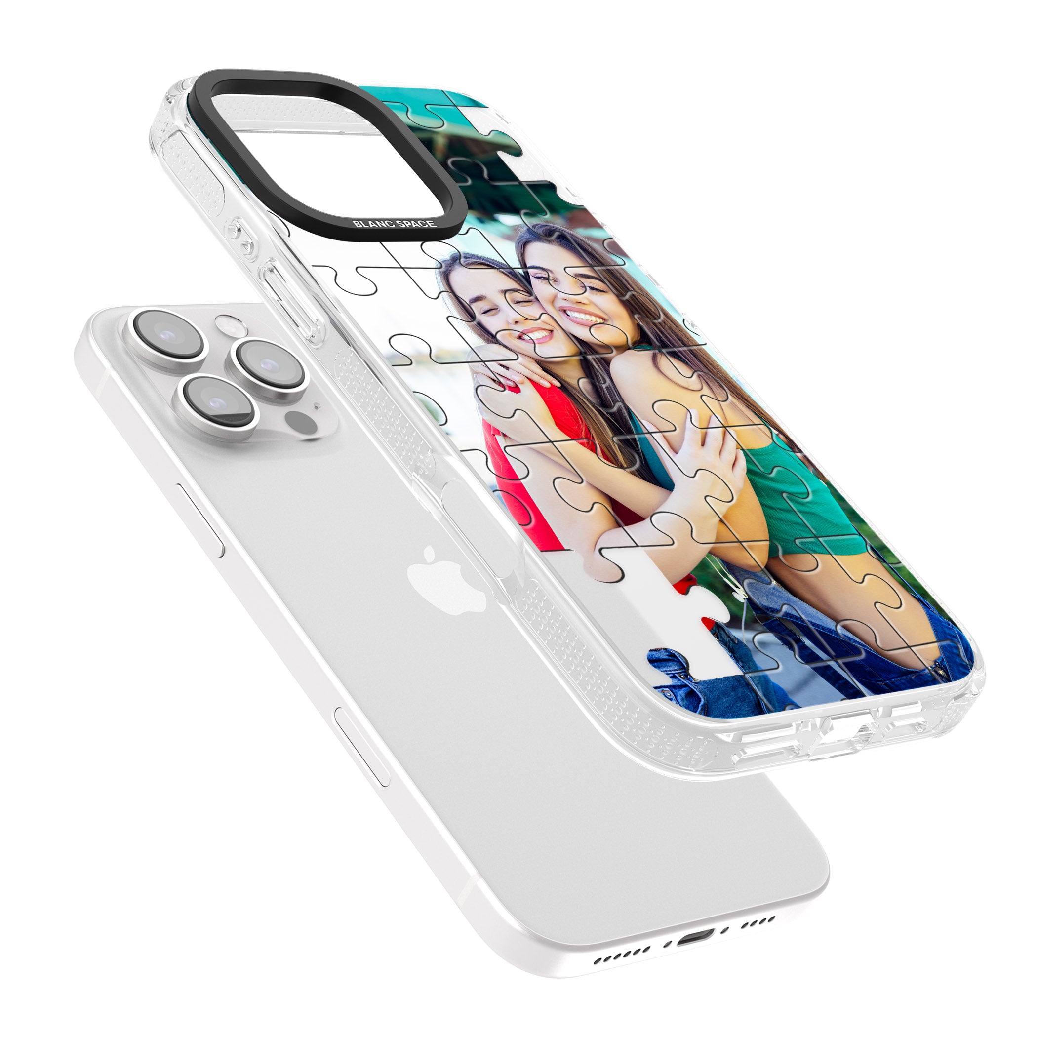 Personalised Jigsaw Puzzle Photo iPhone 16 Pro Max / 16 Pro Clear Case Impact Air - Blanc Space