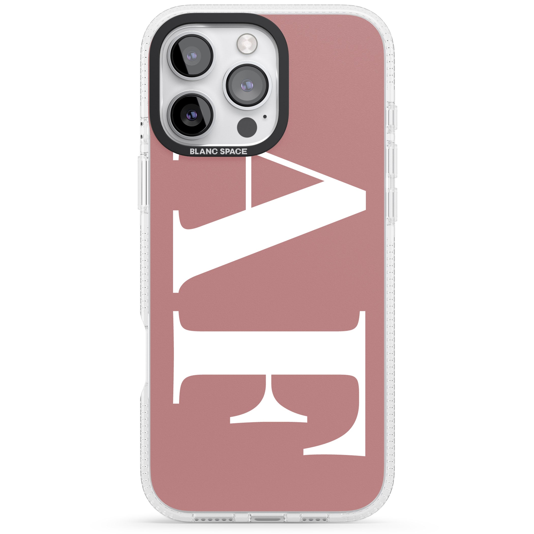 Personalised White & Rose Personalised iPhone 16 Pro Max / 16 Pro Clear Case Impact Air - Blanc Space