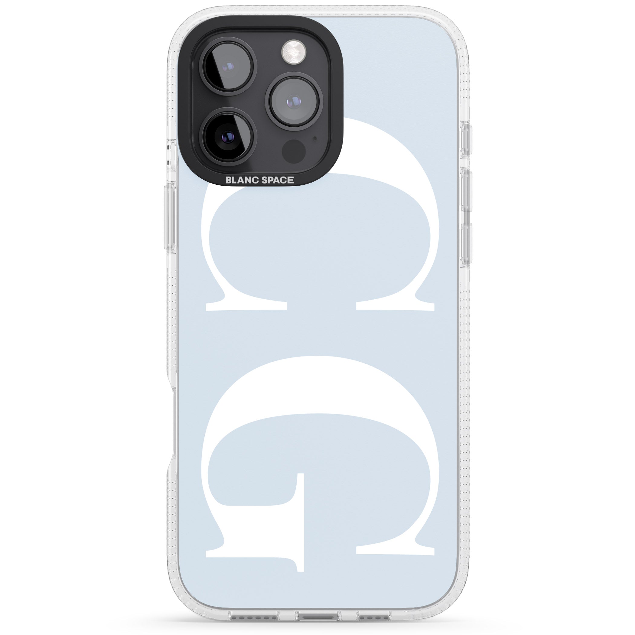 Personalised White & Blue Personalised iPhone 16 Pro Max / 16 Pro Clear Case Impact Air - Blanc Space