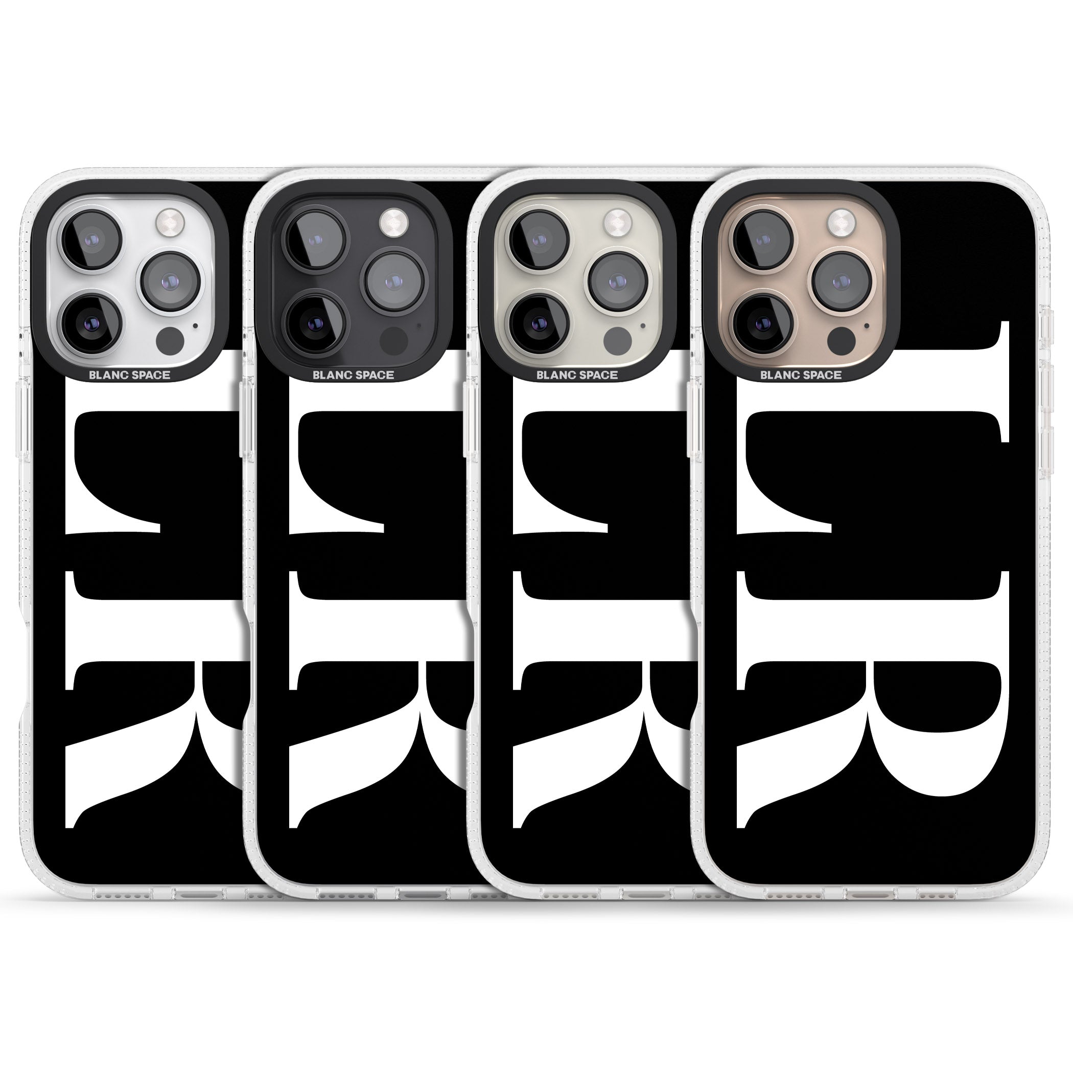 Personalised White & Black Letters iPhone 16 Pro Max / 16 Pro Clear Case Impact Air - Blanc Space