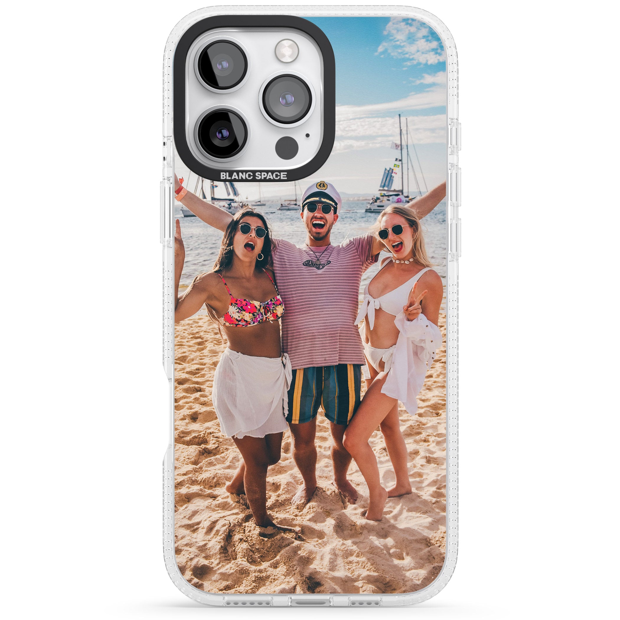Personalised Photo iPhone 16 Pro Max / 16 Pro Clear Case Impact Air - Blanc Space