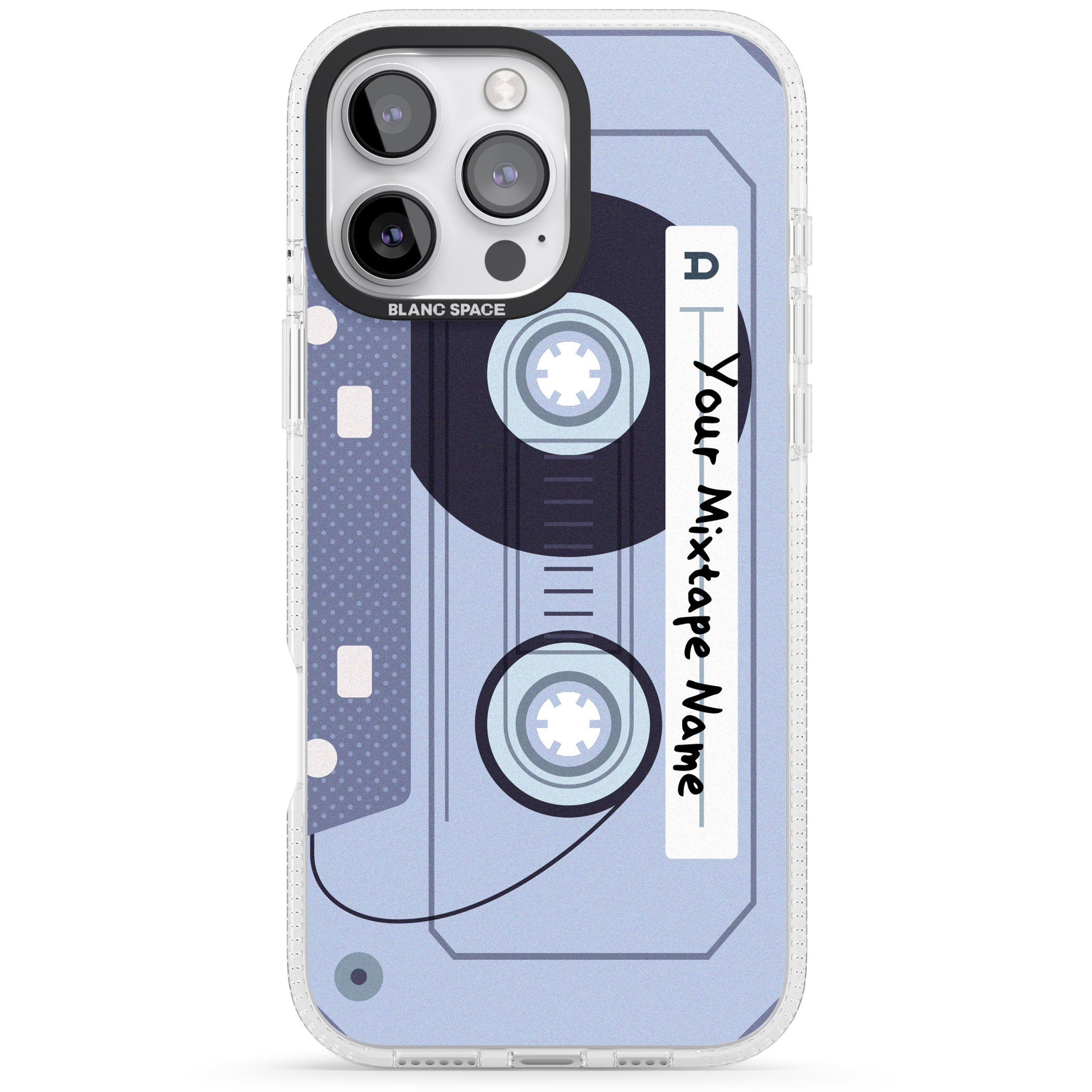 Personalised Industrial Mixtape iPhone 16 Pro Max / 16 Pro Clear Case Impact Air - Blanc Space