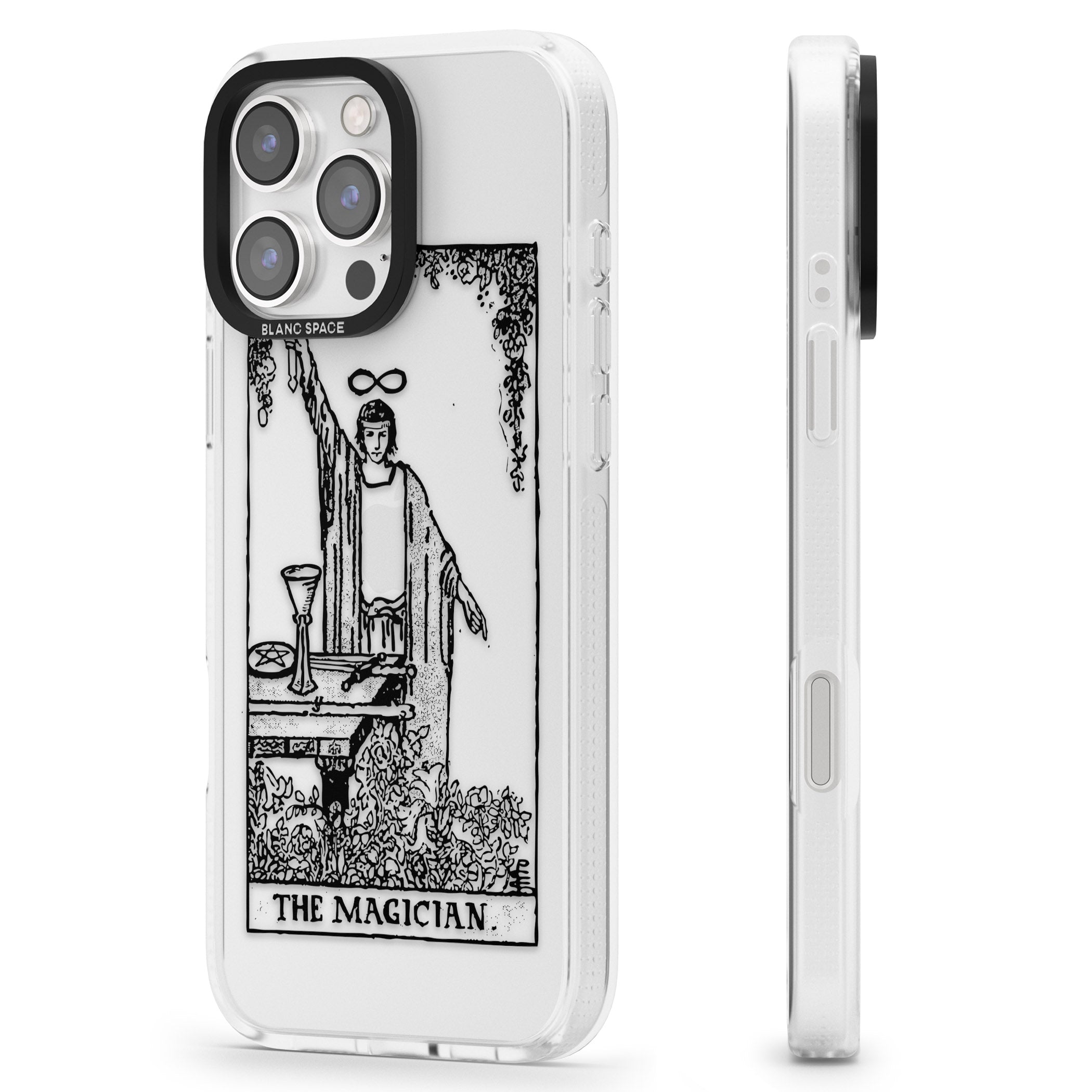 Personalised The Magician Tarot Card - Transparent iPhone 16 Pro Max / 16 Pro Clear Case Impact Air - Blanc Space