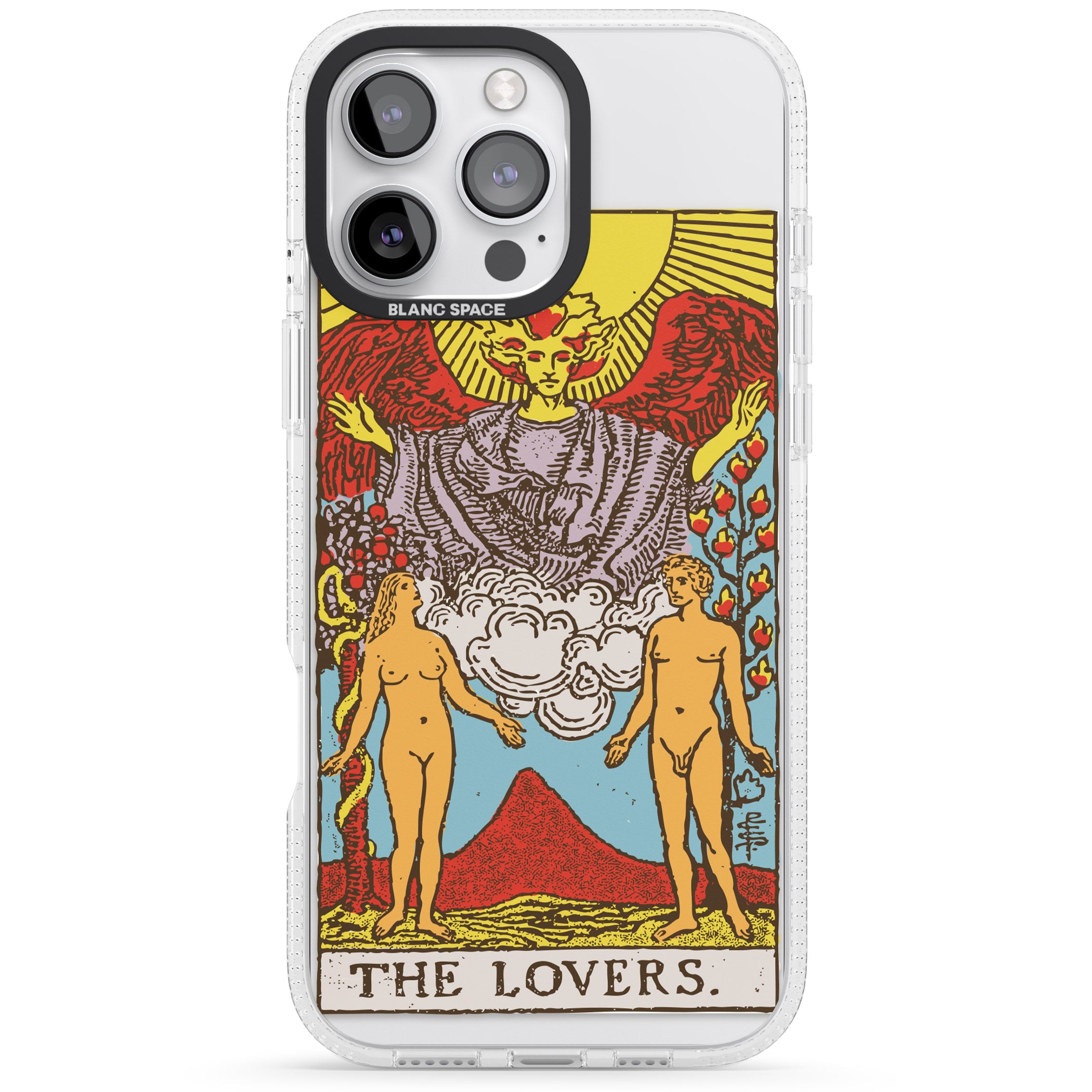 Personalised The Lovers Tarot Card - Colour iPhone 16 Pro Max / 16 Pro Clear Case Impact Air - Blanc Space