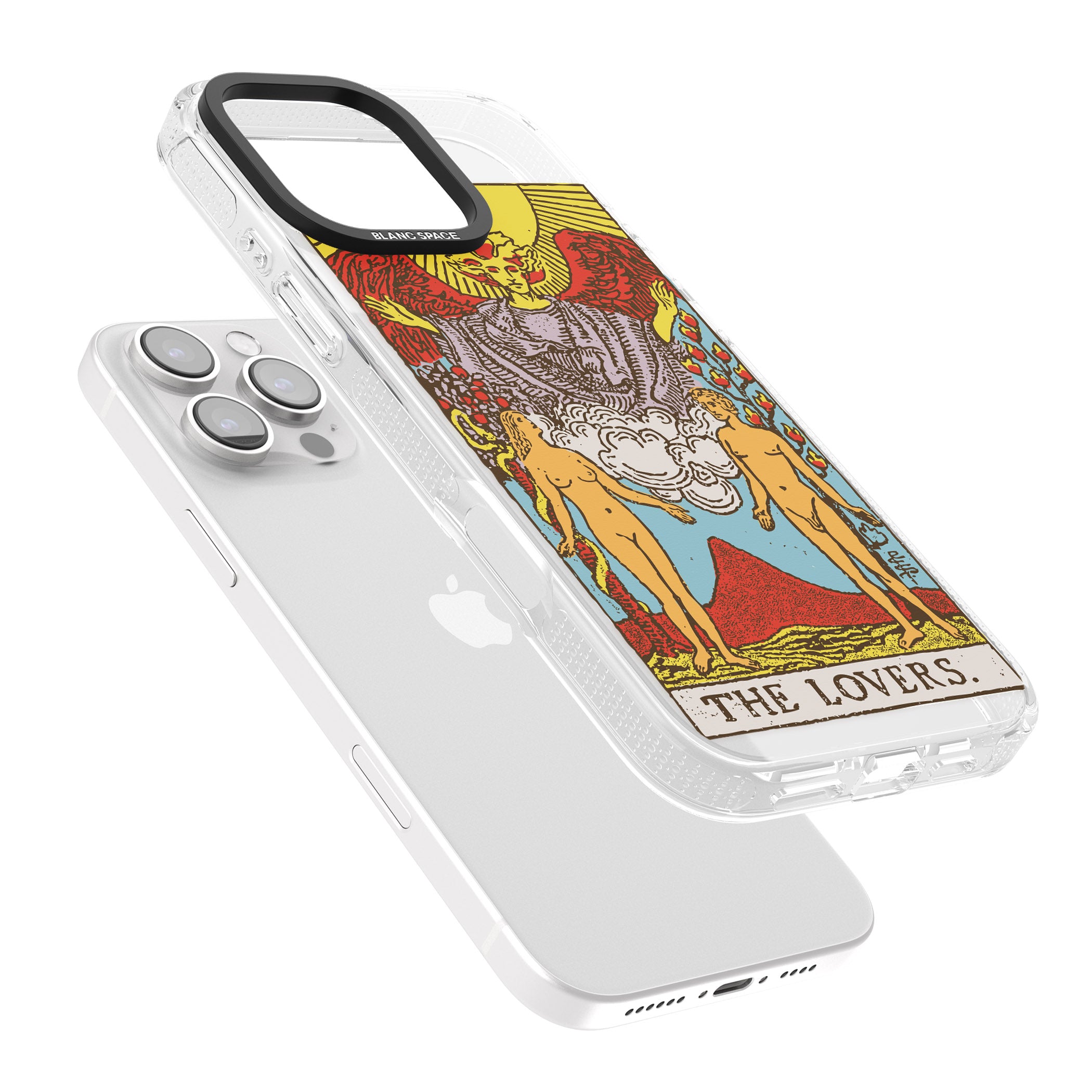 Personalised The Lovers Tarot Card - Colour iPhone 16 Pro Max / 16 Pro Clear Case Impact Air - Blanc Space