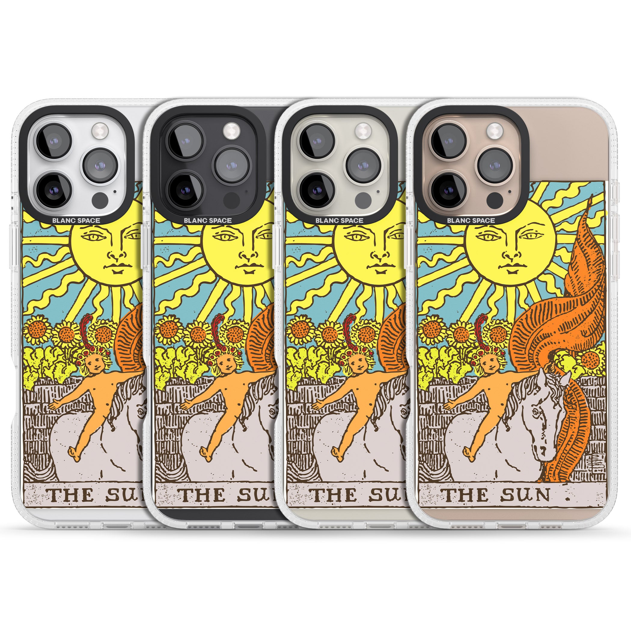 Personalised The Sun Tarot Card - Colour iPhone 16 Pro Max / 16 Pro Clear Case Impact Air - Blanc Space