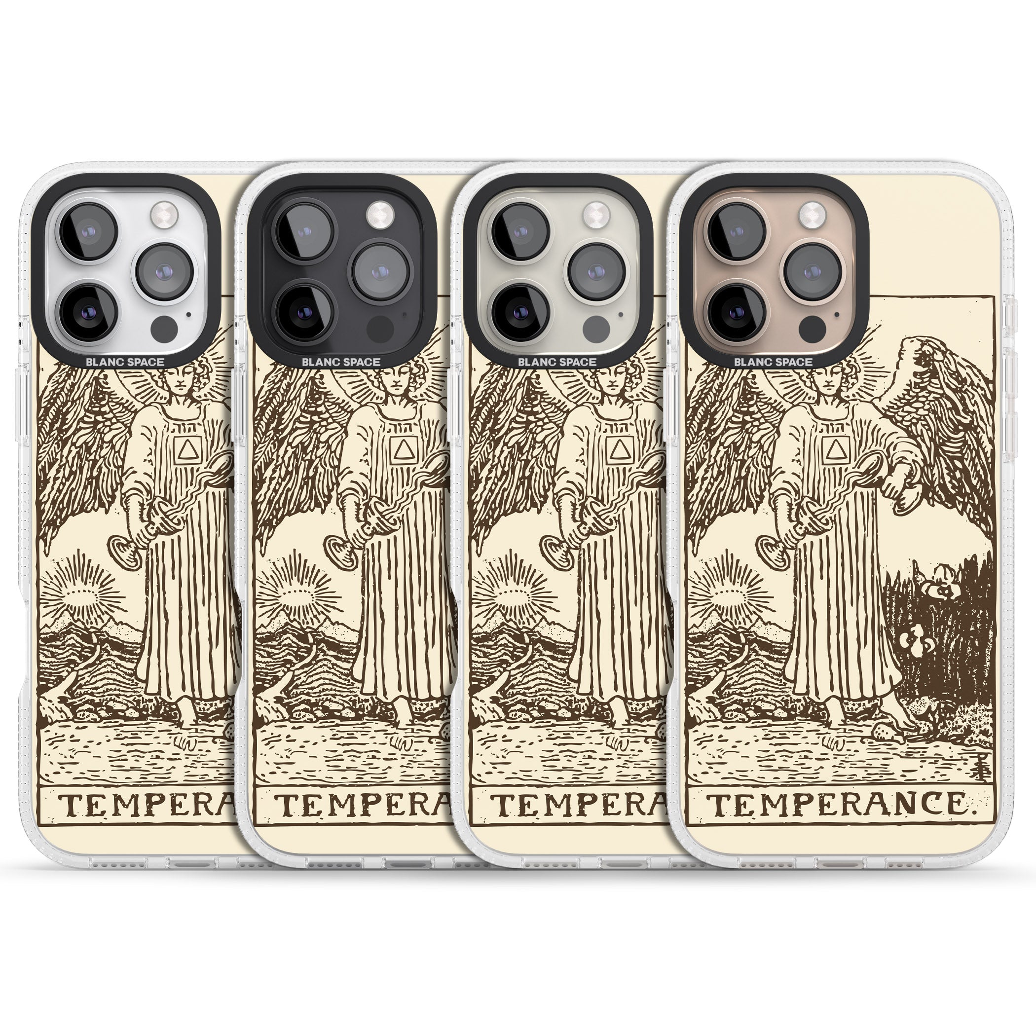 Personalised Temperance Tarot Card - Solid Cream iPhone 16 Pro Max / 16 Pro Clear Case Impact Air - Blanc Space