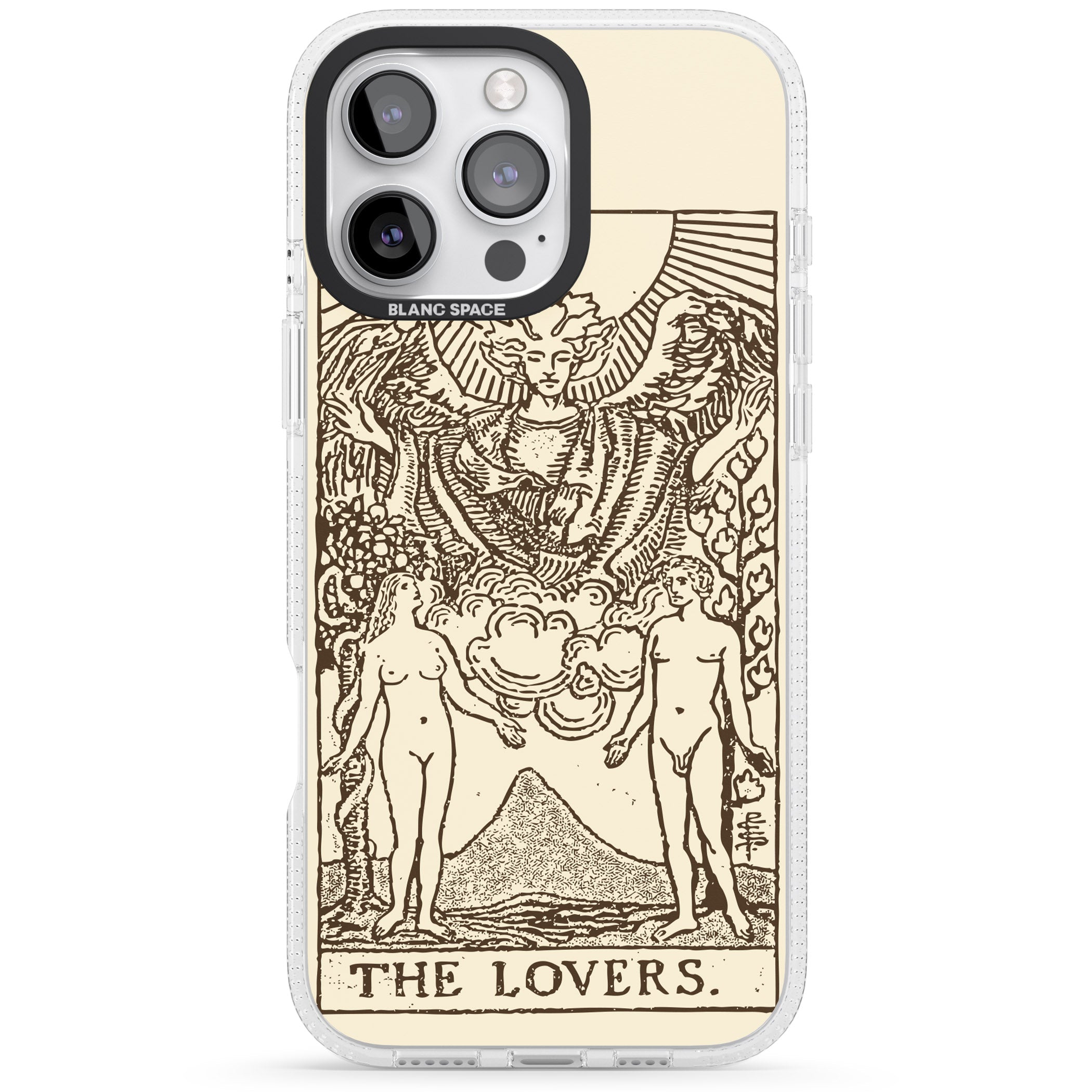 Personalised The Lovers Tarot Card - Solid Cream iPhone 16 Pro Max / 16 Pro Clear Case Impact Air - Blanc Space