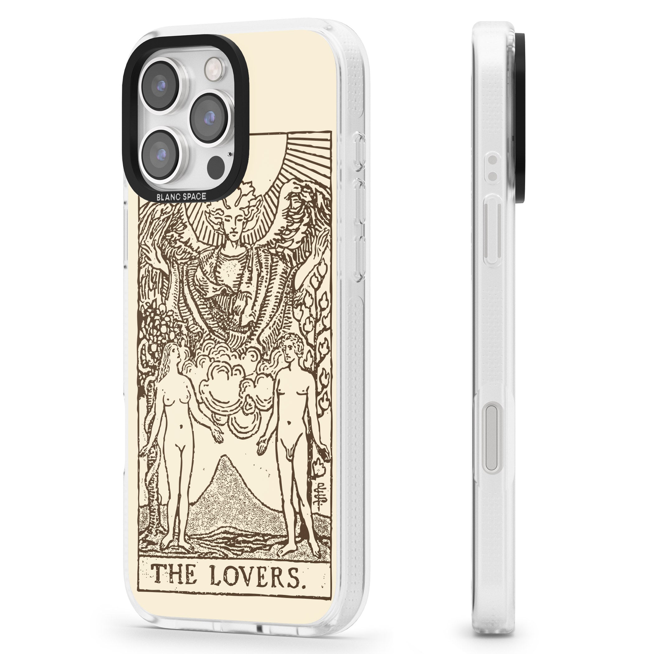 Personalised The Lovers Tarot Card - Solid Cream iPhone 16 Pro Max / 16 Pro Clear Case Impact Air - Blanc Space