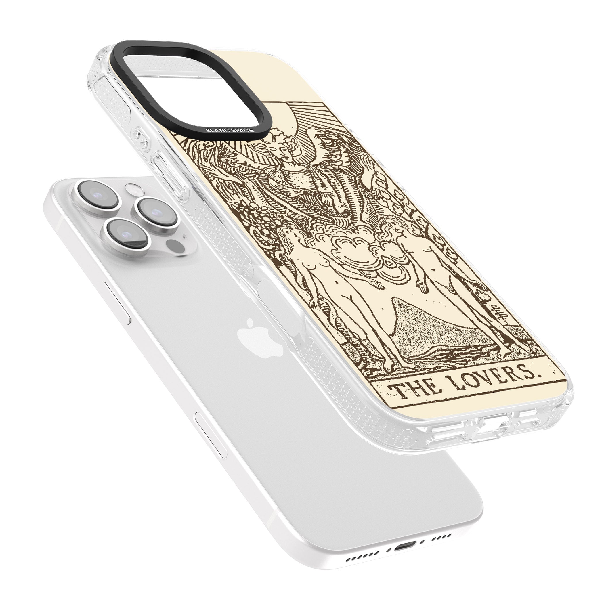 Personalised The Lovers Tarot Card - Solid Cream iPhone 16 Pro Max / 16 Pro Clear Case Impact Air - Blanc Space