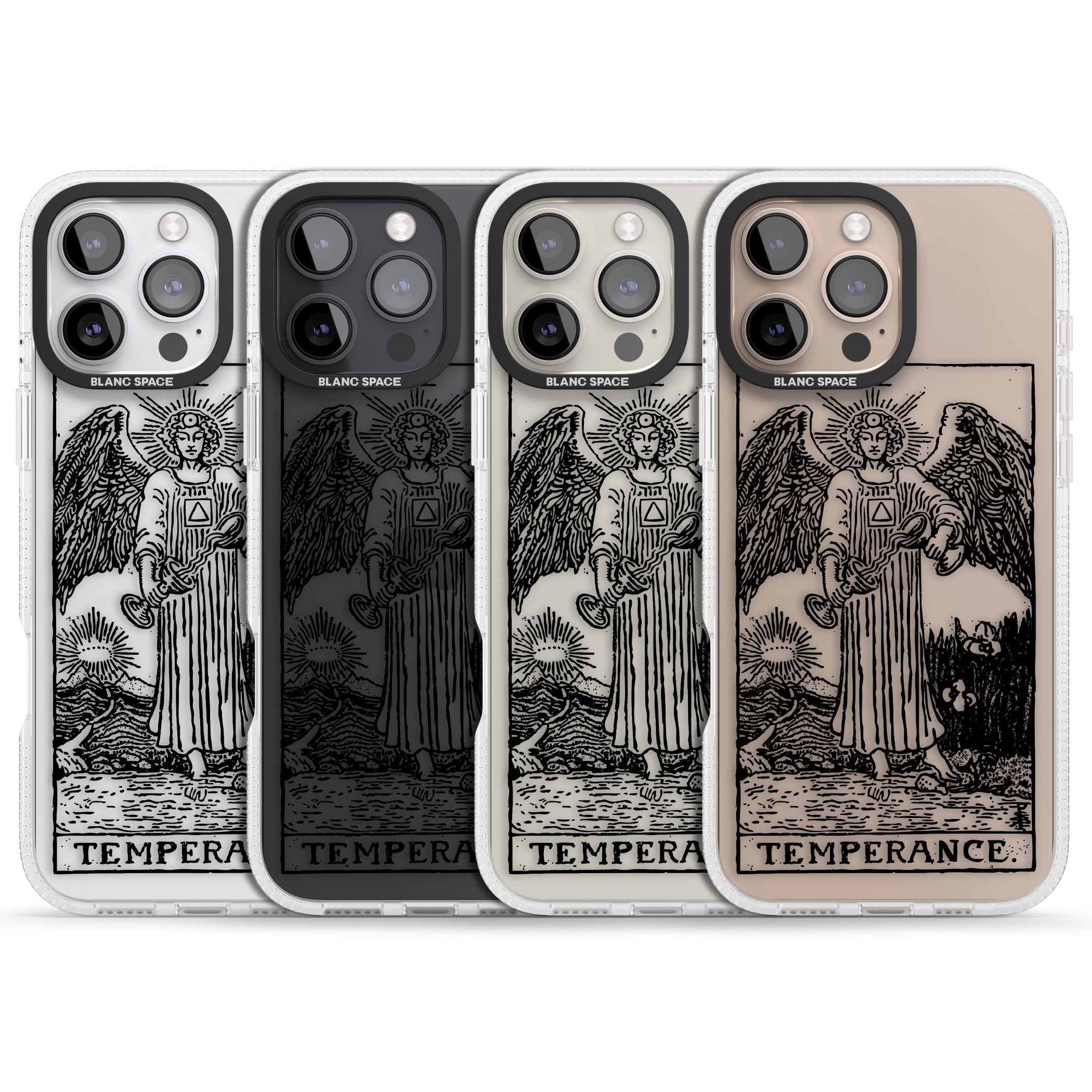 Personalised Temperance Tarot Card - Transparent iPhone 16 Pro Max / 16 Pro Clear Case Impact Air - Blanc Space