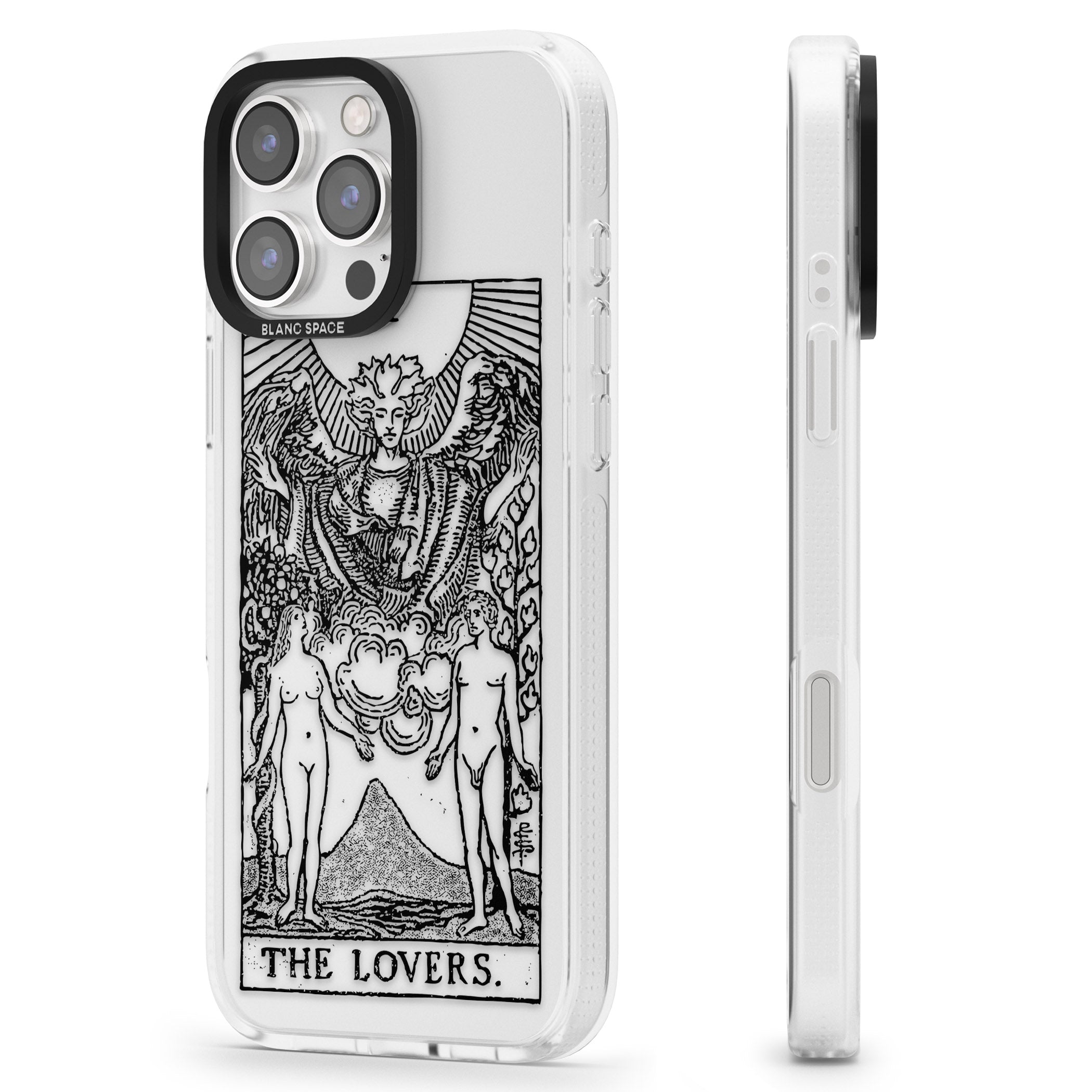 Personalised The Lovers Tarot Card - Transparent iPhone 16 Pro Max / 16 Pro Clear Case Impact Air - Blanc Space