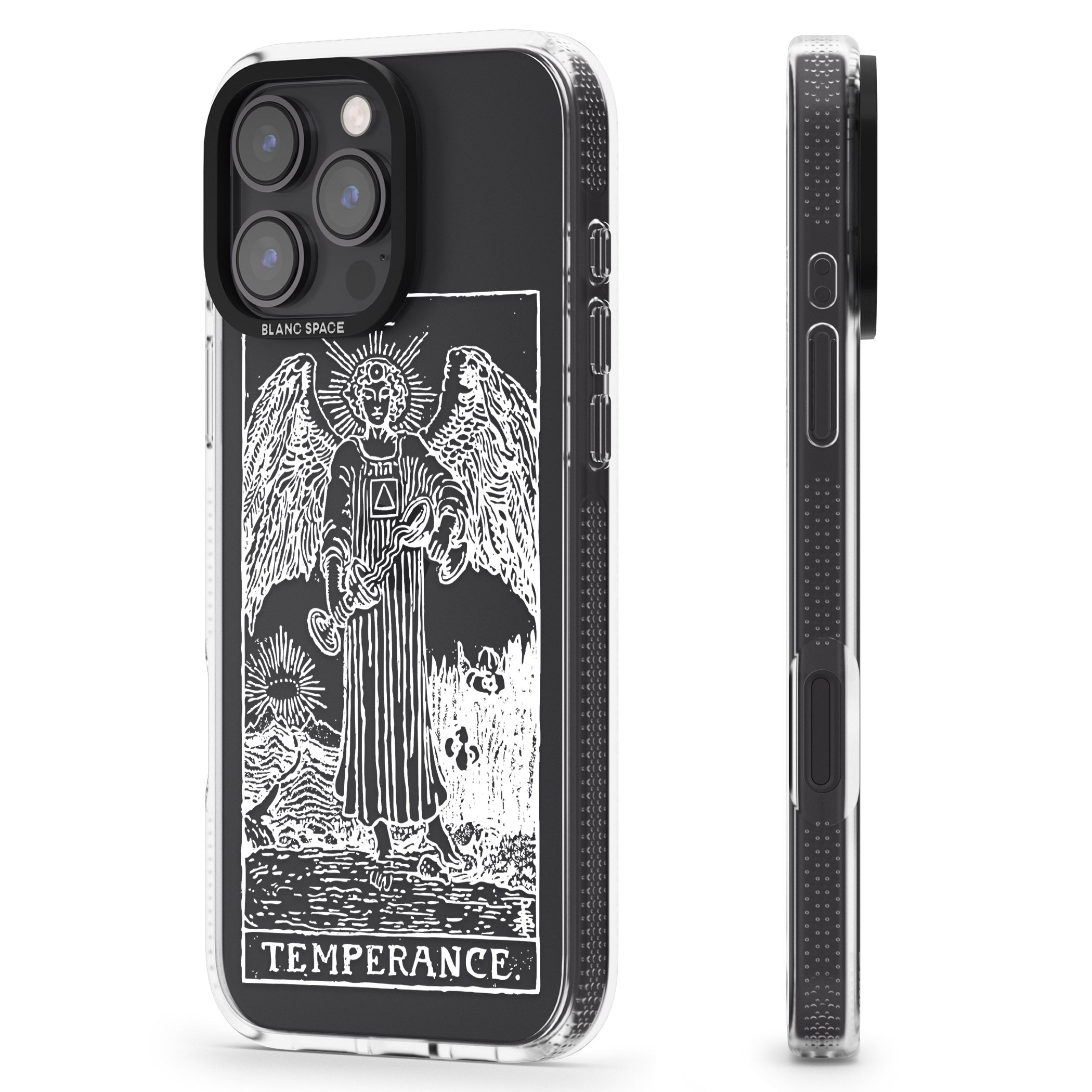 Personalised Temperance Tarot Card - White Transparent iPhone 16 Pro Max / 16 Pro Clear Case Impact Air - Blanc Space