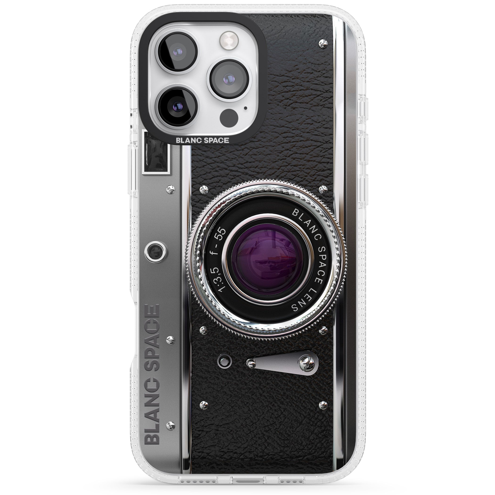 Vintage Retro Classic Camera iPhone 16 Pro Max / 16 Pro Clear Case Impact Air - Blanc Space