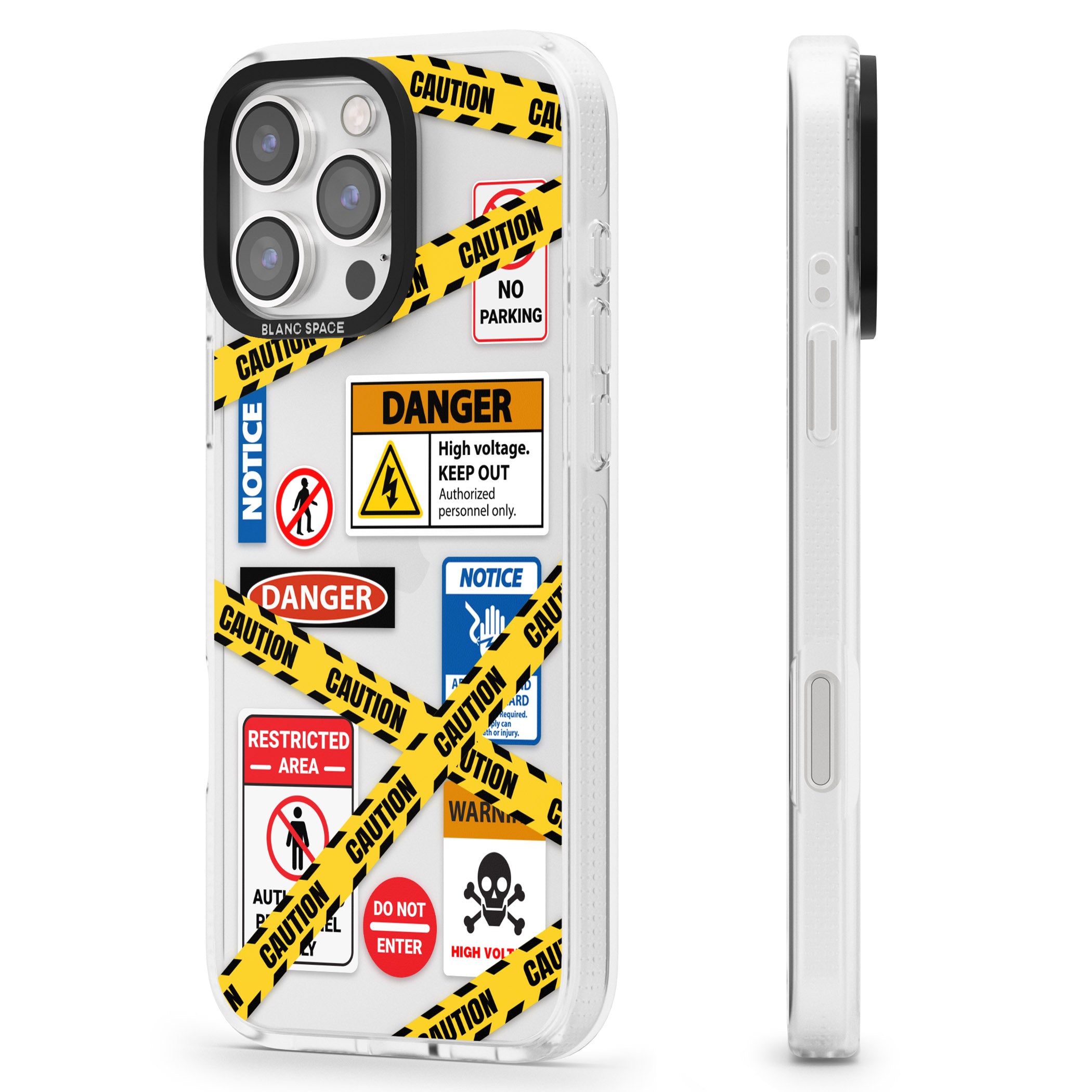 CAUTION iPhone 16 Pro Max / 16 Pro Clear Case Impact Air - Blanc Space