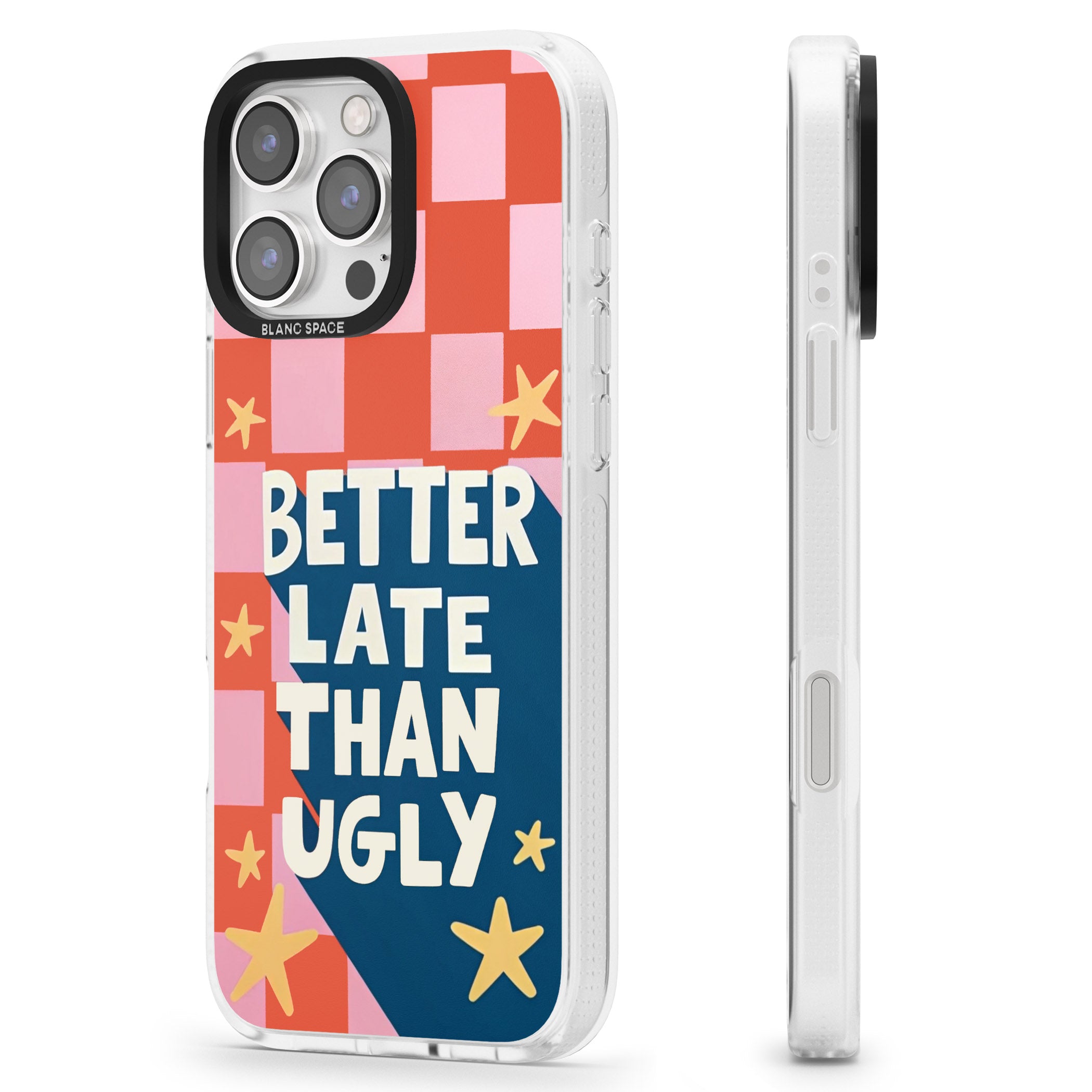 Better Late Than Ugly iPhone 16 Pro Max / 16 Pro Clear Case Impact Air - Blanc Space